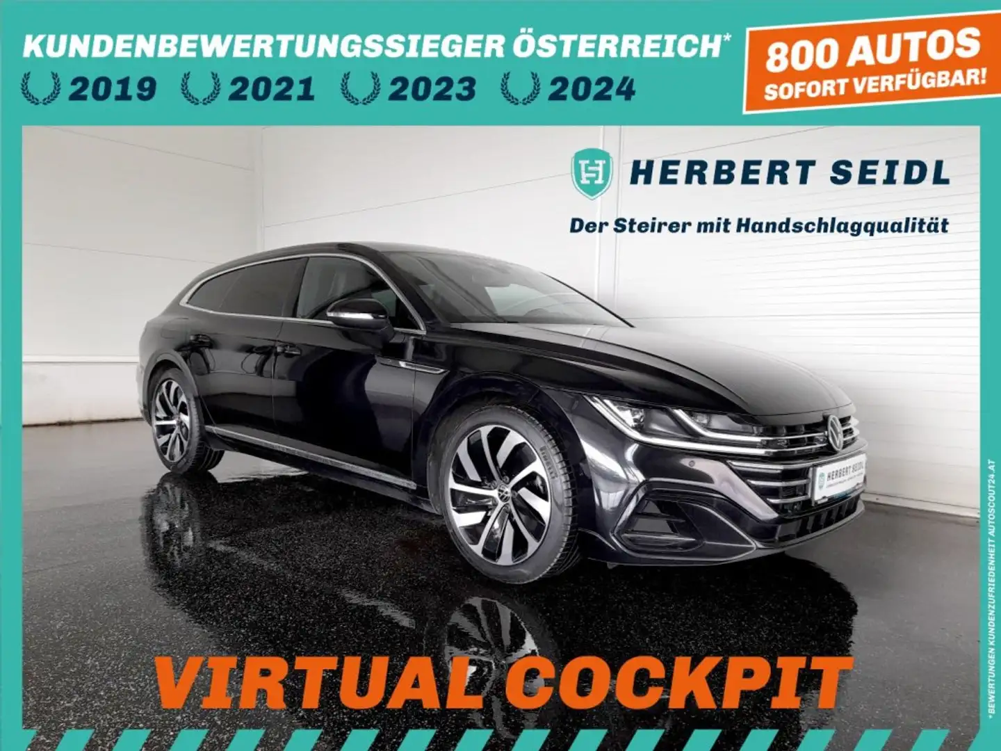 Volkswagen Arteon SB R-LINE 2,0 TDI DSG *LEDER / STANDHZG / 19 ZOLL / LED / VIRTUELL / NAVI / ACC / KAMERA / HARMAN KARDON* Schwarz - 1