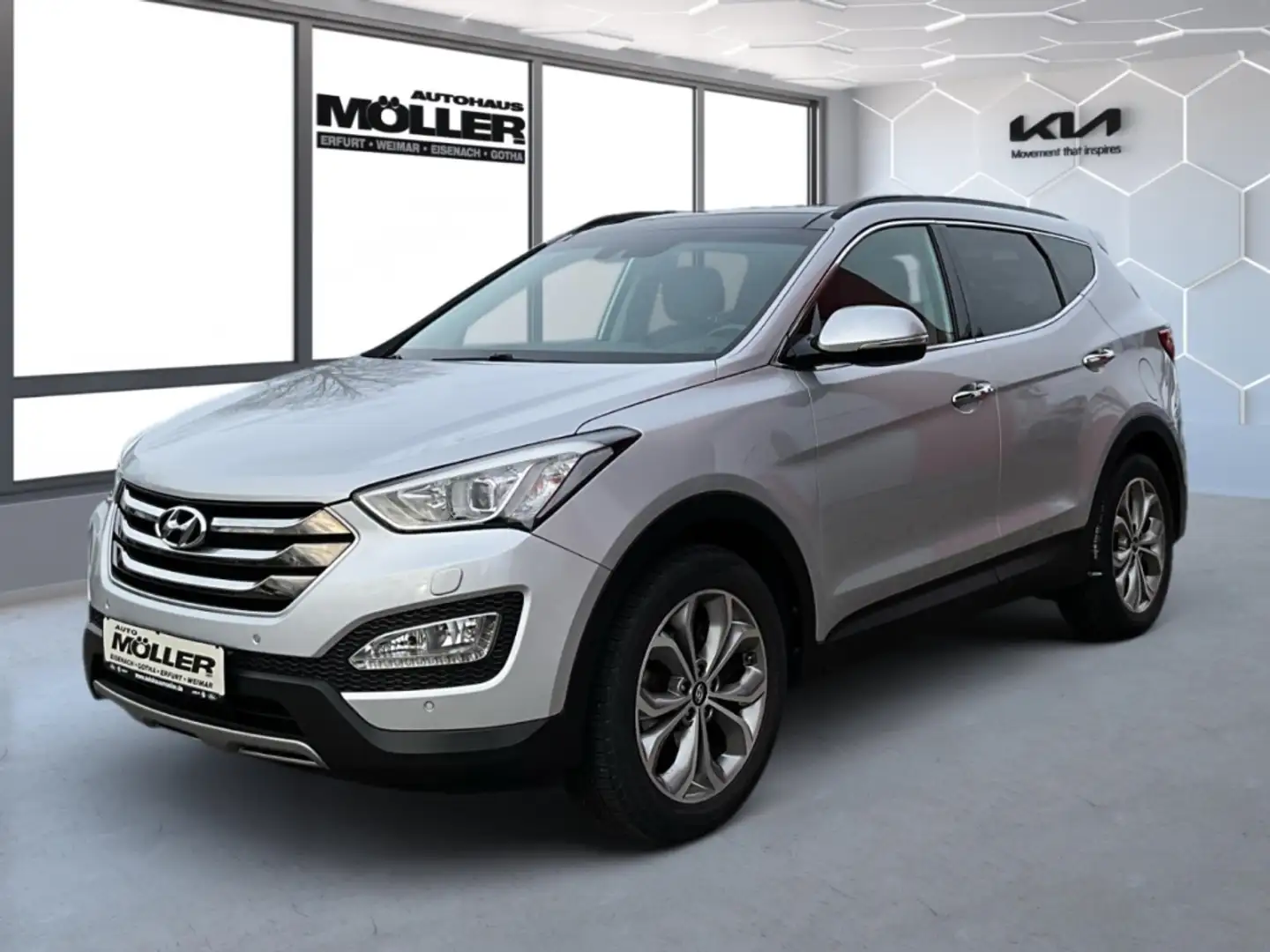 Hyundai SANTA FE 2.2 CRDi AWD Premium blue Glasdach AHK Navi Rückfa Silber - 2