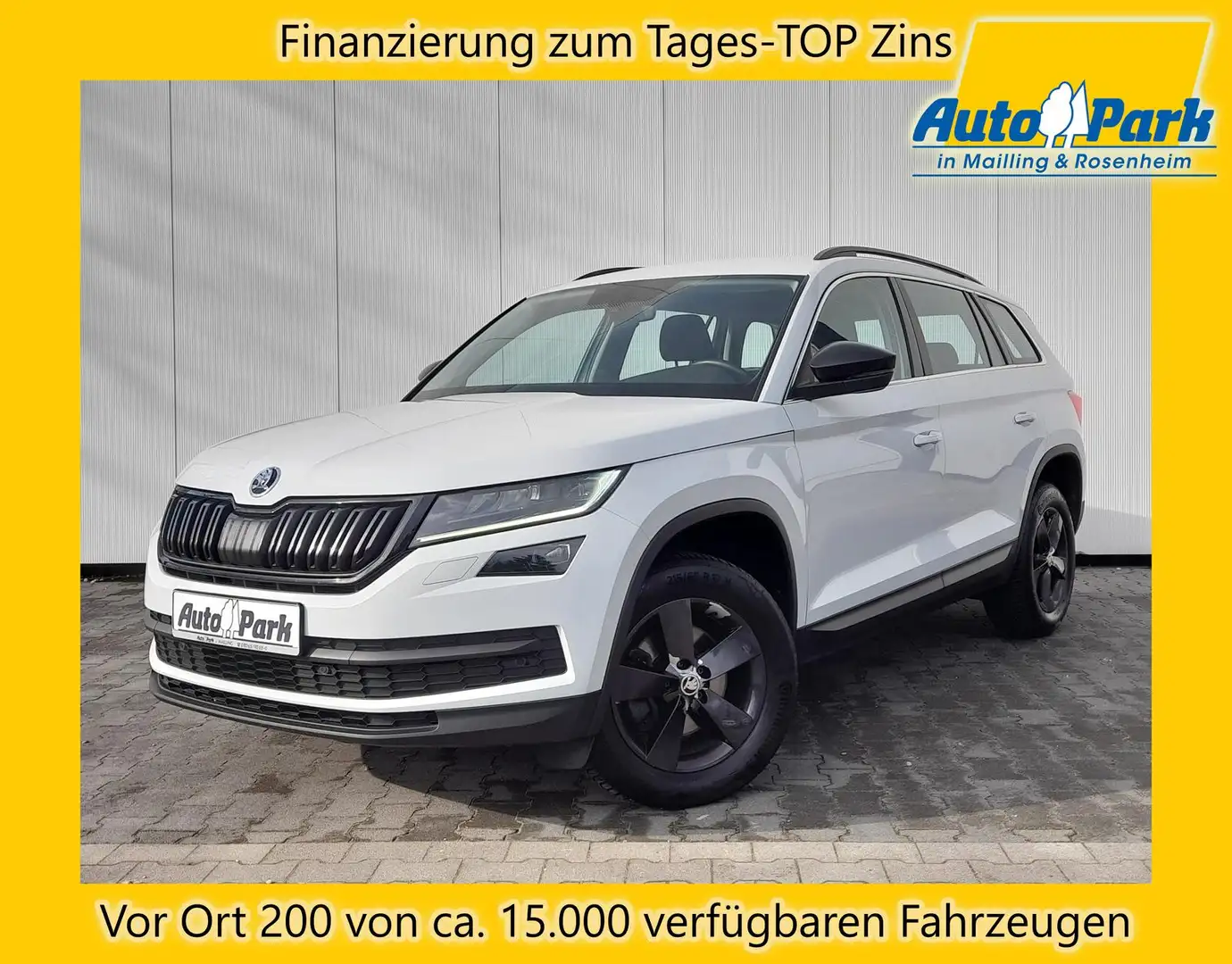 Skoda Kodiaq 4x4 NAVI/APP~LED~2xPDC~SHZ~GRA~BT~MFL~ALU Weiß - 1