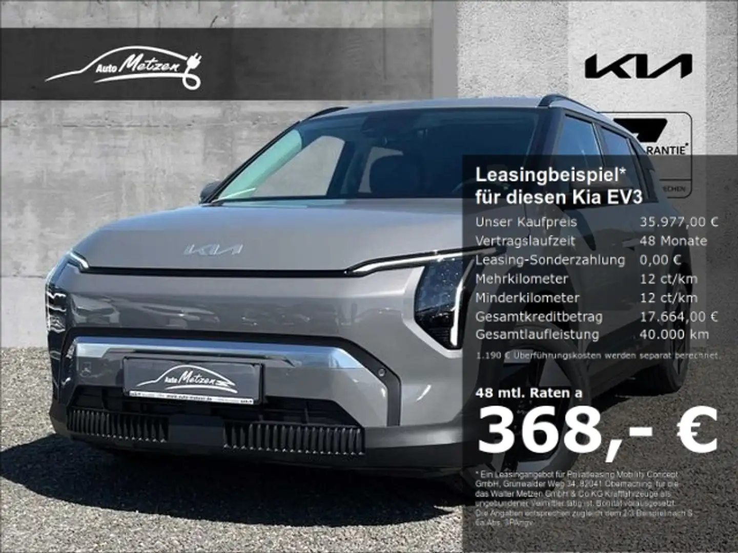 Kia EV3 58,3-kWh Earth MY26 P3/P4/P5 Grau - 1