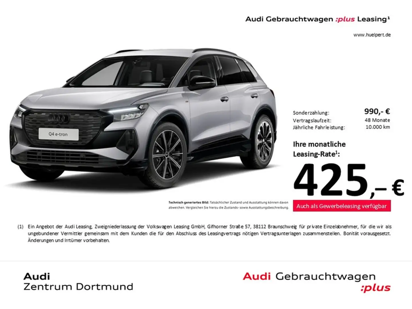 Audi Q4 e-tron 45 S LINE BLACKPACK CAM NAVI+ AHK LM20 Silber - 1
