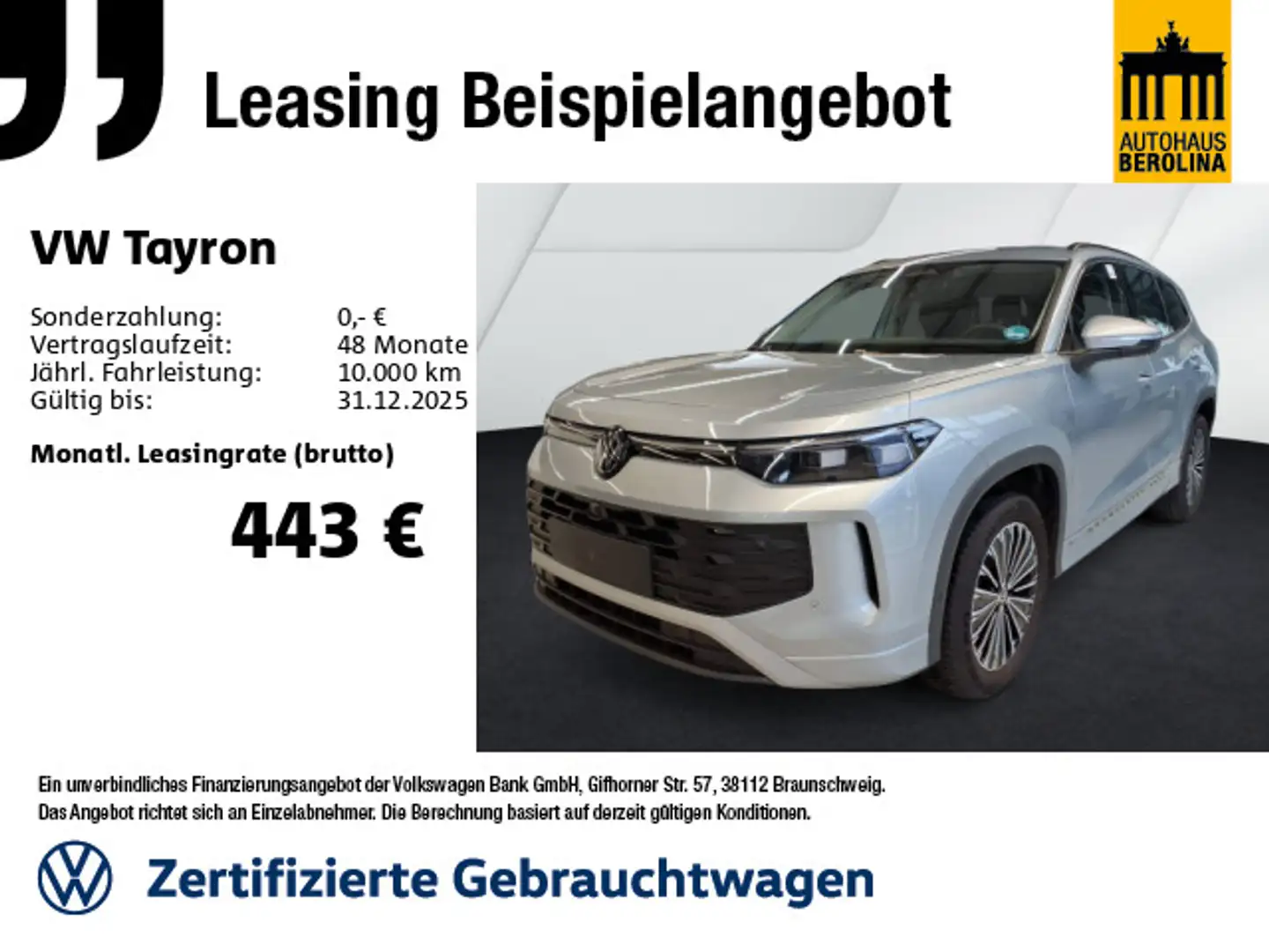 Volkswagen Tayron 1.5 eTSI Life DSG *7-Sitzer*IQ-MATRIX* Silber - 1