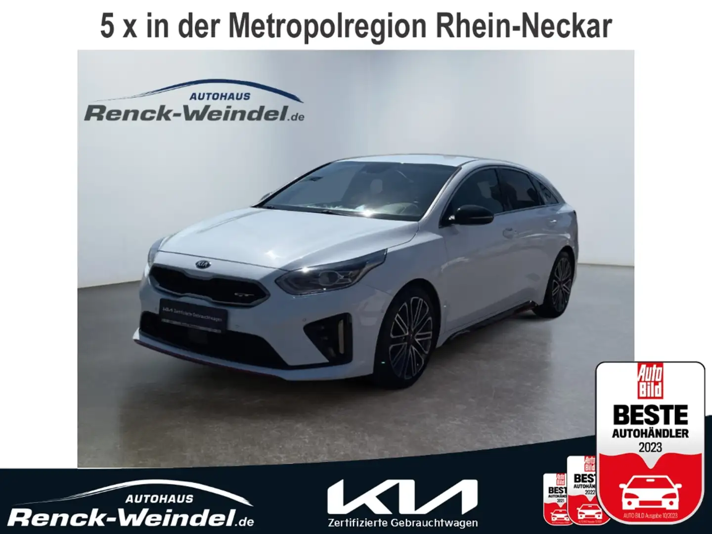 Kia ProCeed / pro_cee'd 1.6 T-GDI Navi Klimaautom Rückfahrkam. PDCv+h SHZ Weiß - 1