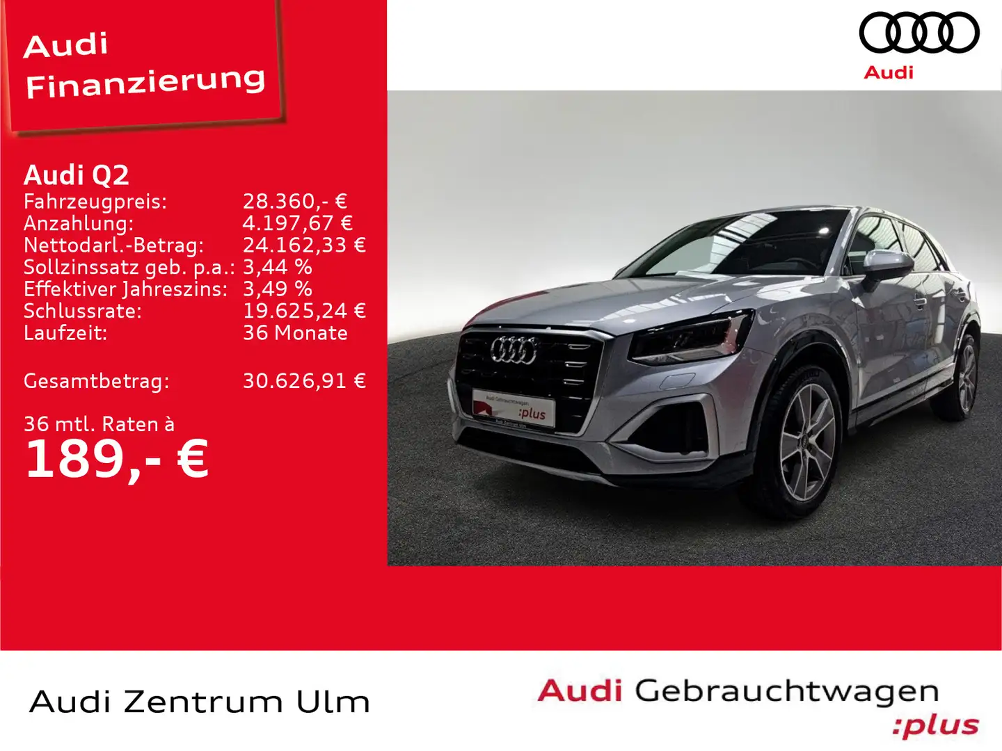 Audi Q2 advanced 30 TFSI 18 AHK NAVI STANDH 5J.GAR. Silber - 1