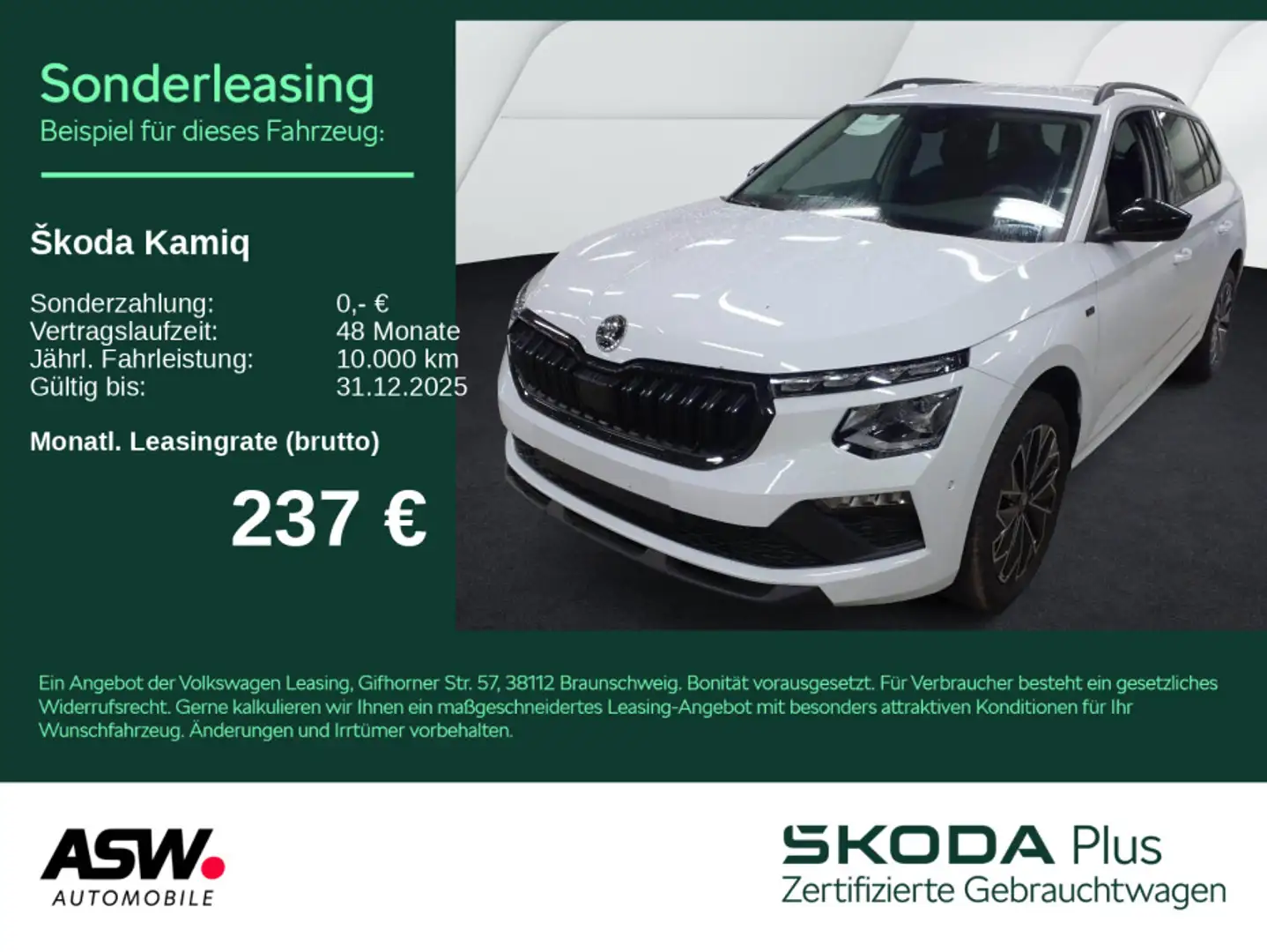 Skoda Kamiq Tour 1.5 TSI DSG LED Navi PDC SHZ ACC AHK Blanc - 1