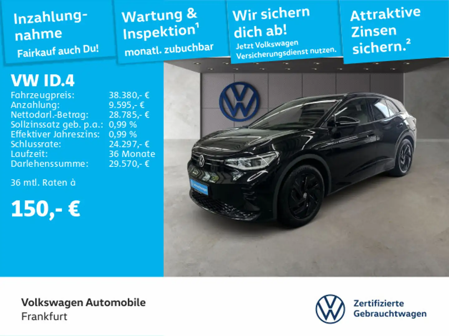 Volkswagen ID.4 GTX Navi AHK IQ.LIGHT - LED-Matrix-Scheinwe Schwarz - 1