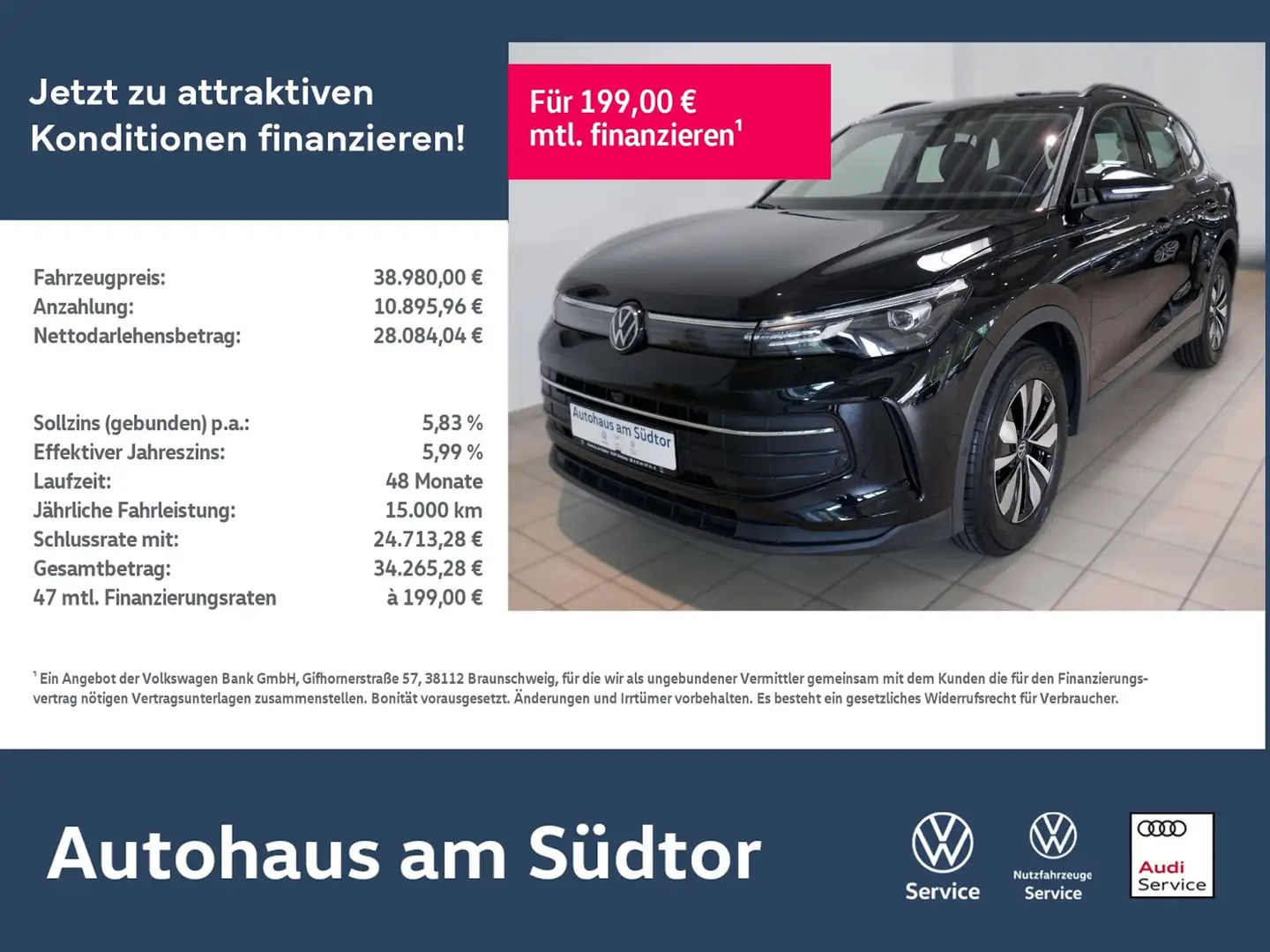 Volkswagen Tiguan GOAL 1.5 eTSI DSG | LED AHK RFK ACC App Schwarz - 1