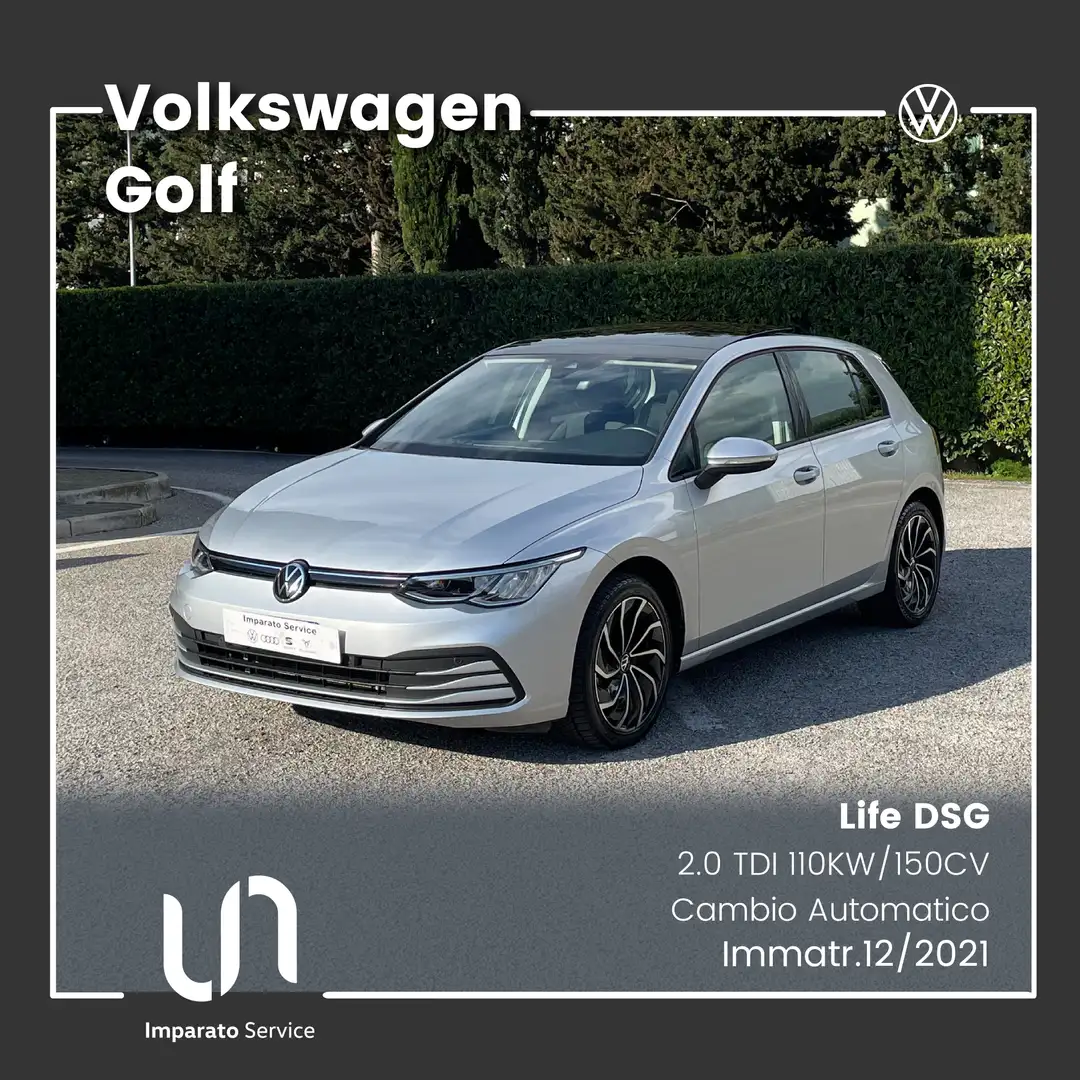 Volkswagen Golf 2.0 tdi Life 150cv dsg Grigio - 1
