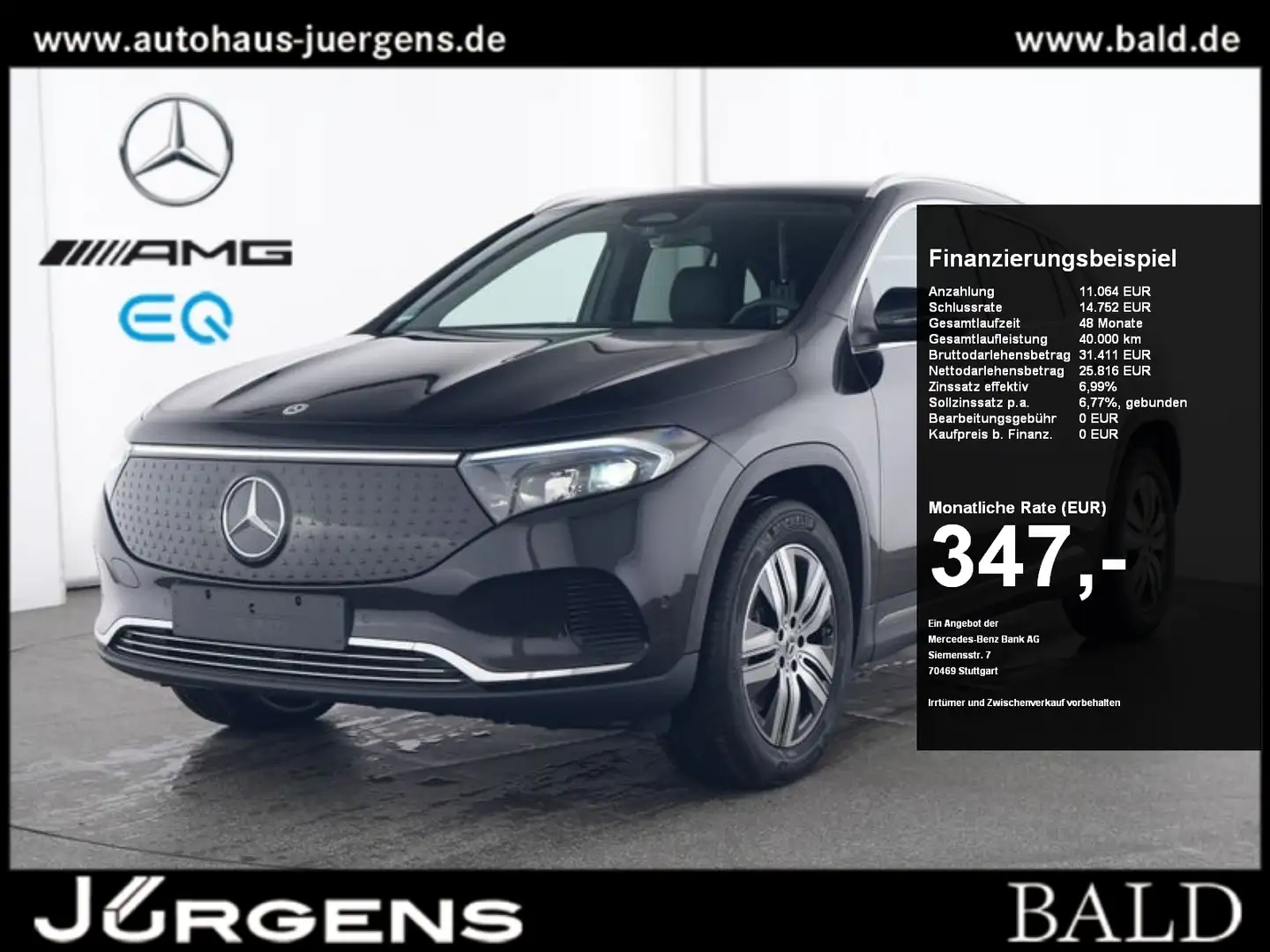 Mercedes-Benz EQA 300 4MATIC +Progressive+MBUX+LED+Wide+Cam Zwart - 1