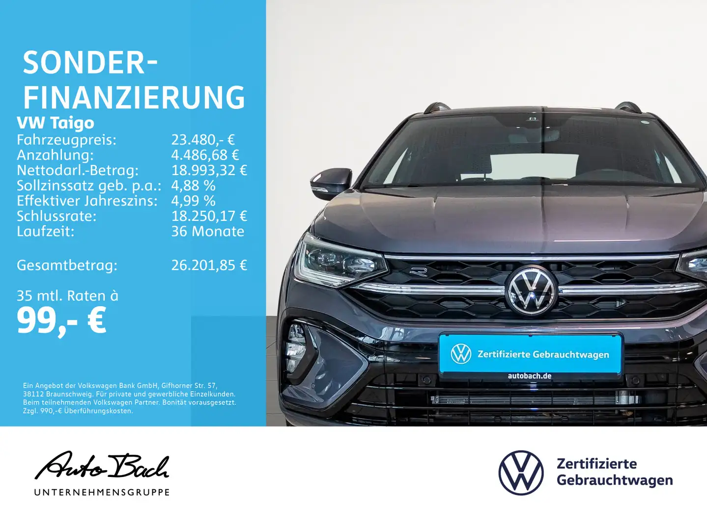 Volkswagen Taigo 1.0TSI "R-Line" DSG Navi LED Digital Cockp Grigio - 2