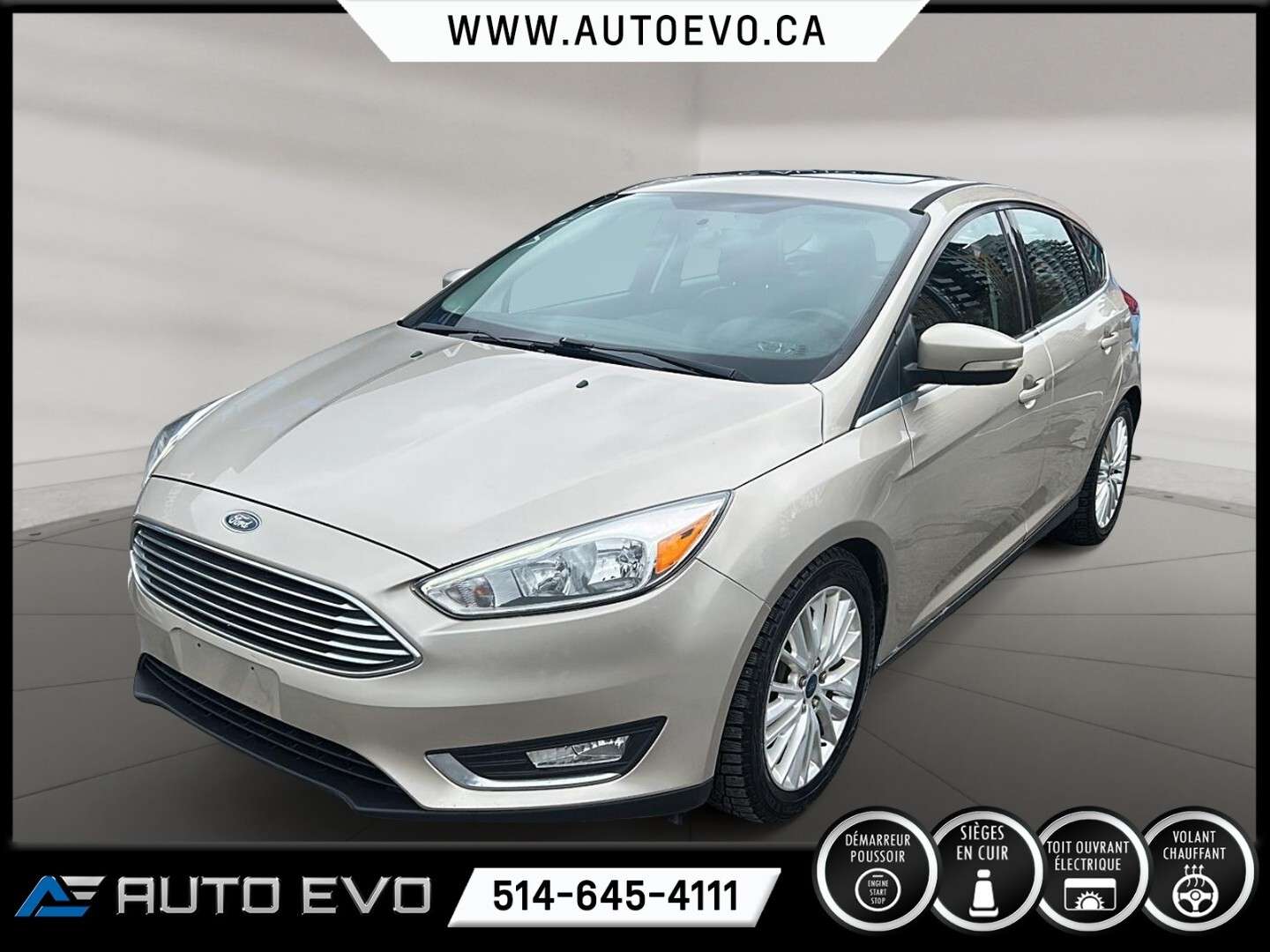 2018 Ford Focus TITANIUM * CUIR NOIR * TOIT OUVRANT * PUSH START *