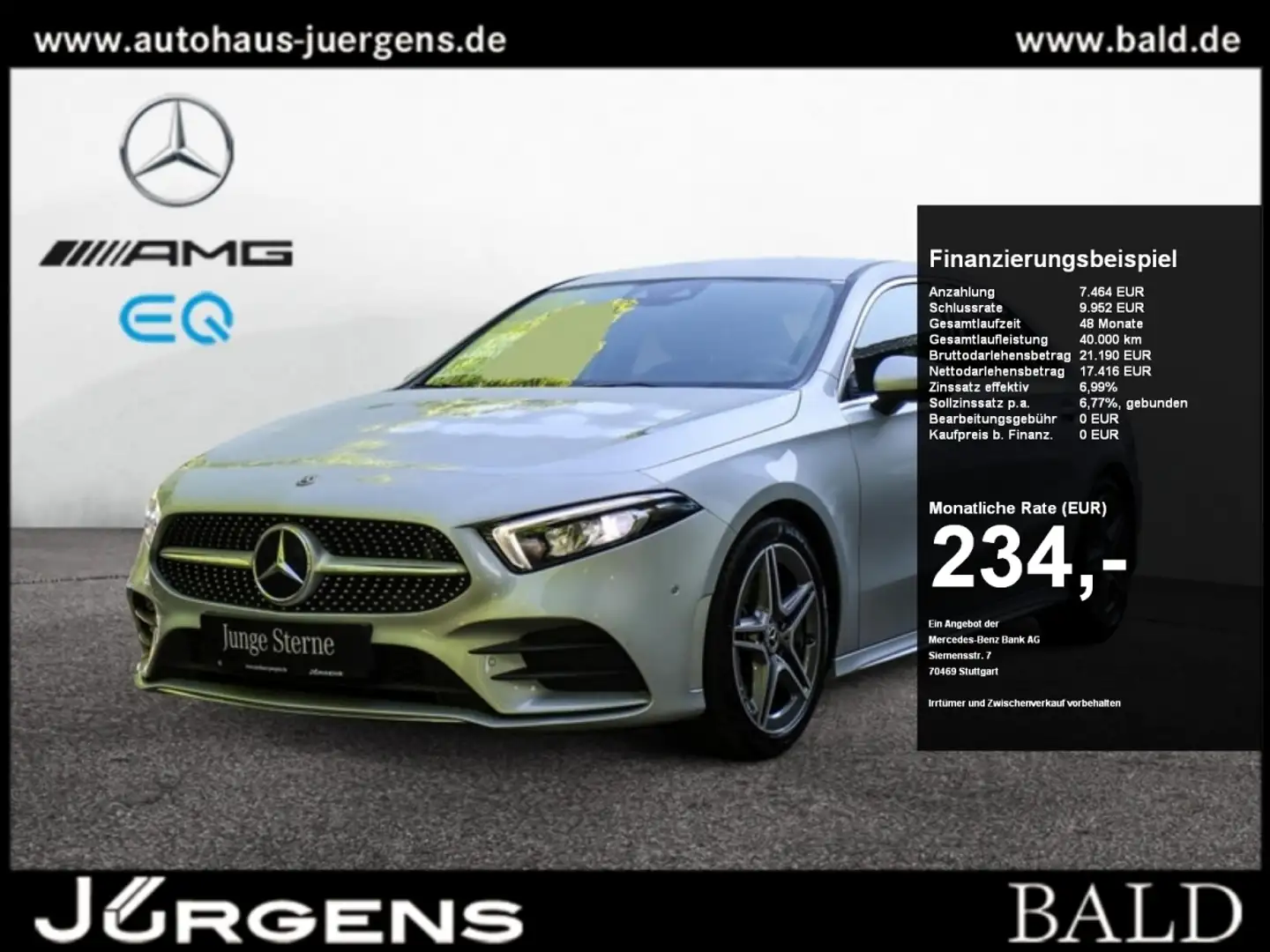 Mercedes-Benz A 200 Limo AMG-Sport/LED/Cam/Totw/Ambiente/18' Gümüş rengi - 1