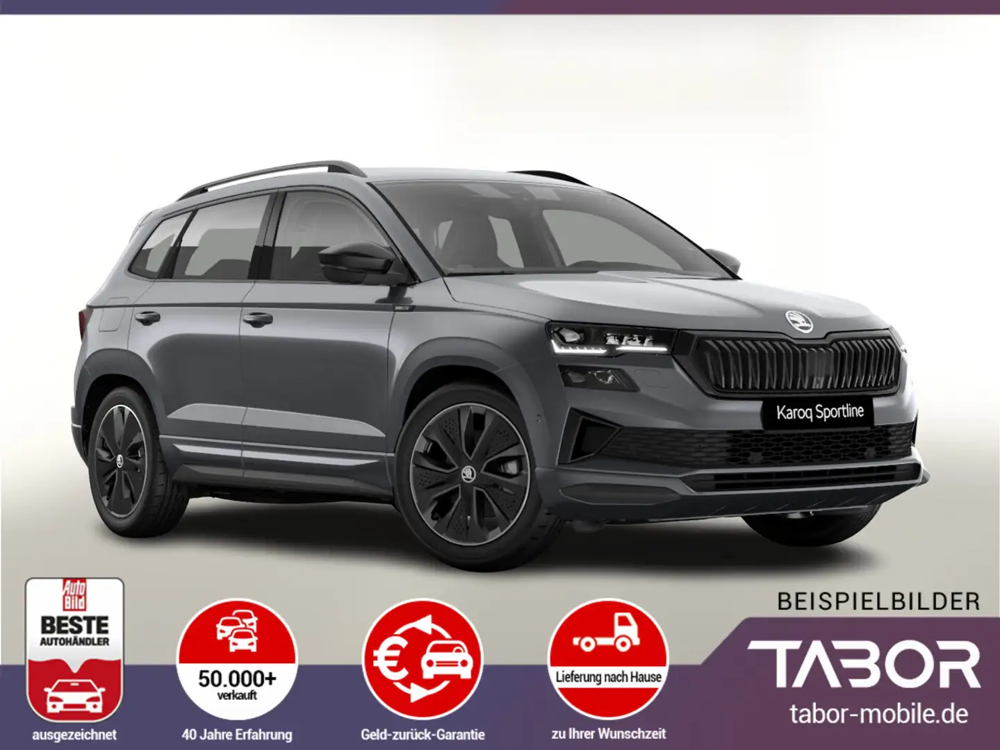 Skoda Karoq TSI 150 DSG Sportl Matrix Nav 360° Canton Grijs - 1