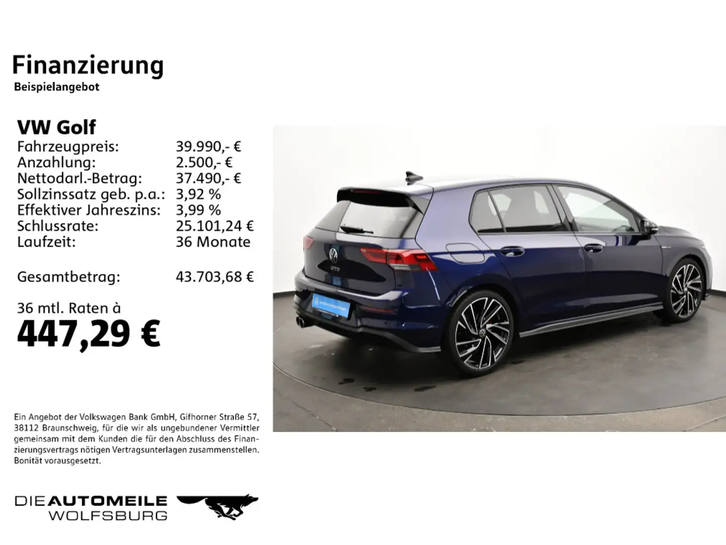 Volkswagen Golf 8 VIII TDI 2.0 DSG GTD HeadUp/Stand/Pano/AH Blau - 2