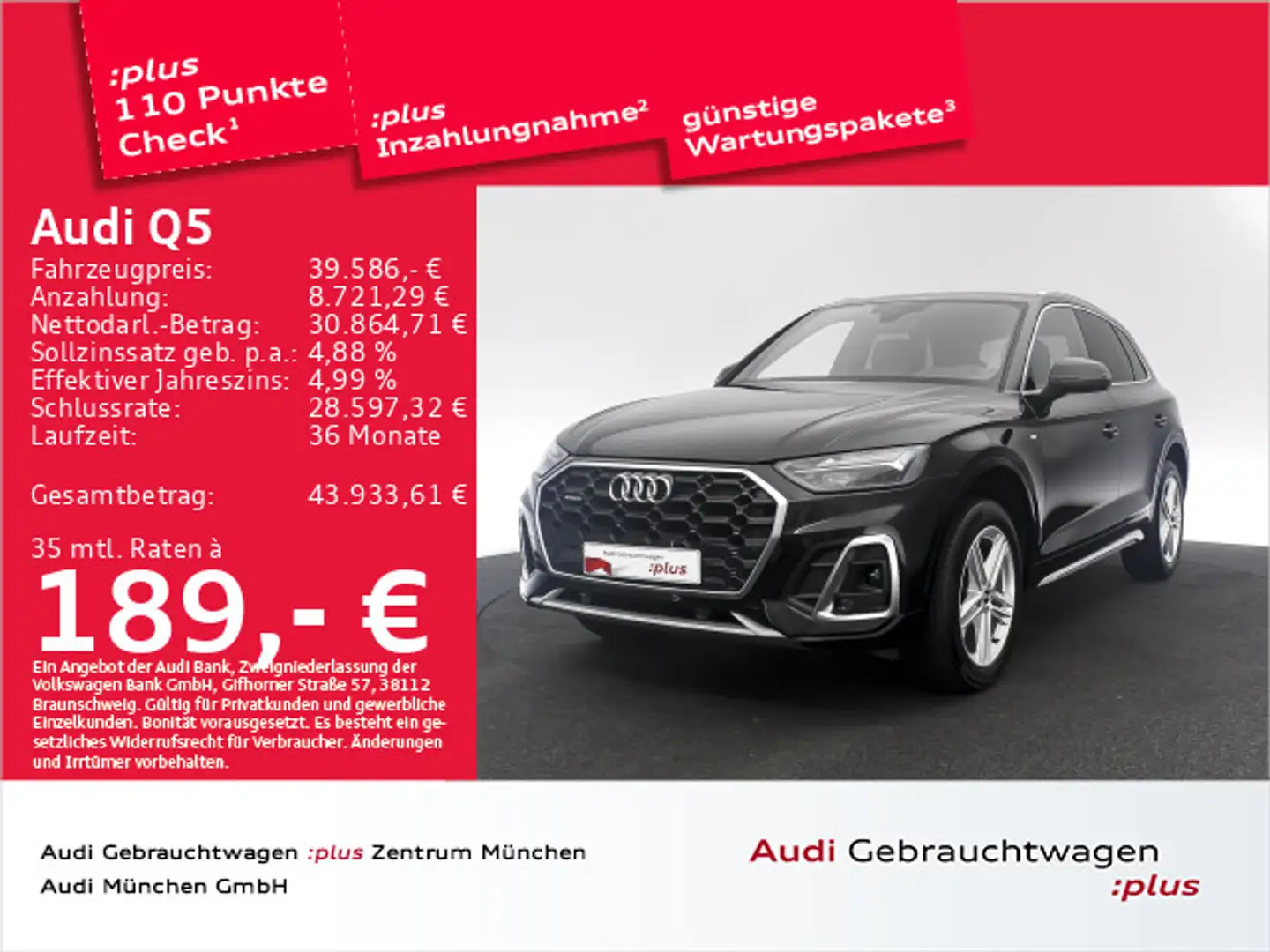 Audi Q5 40 TDI qu. S tronic S line AHK/Virtual+/Kamer Zwart - 1