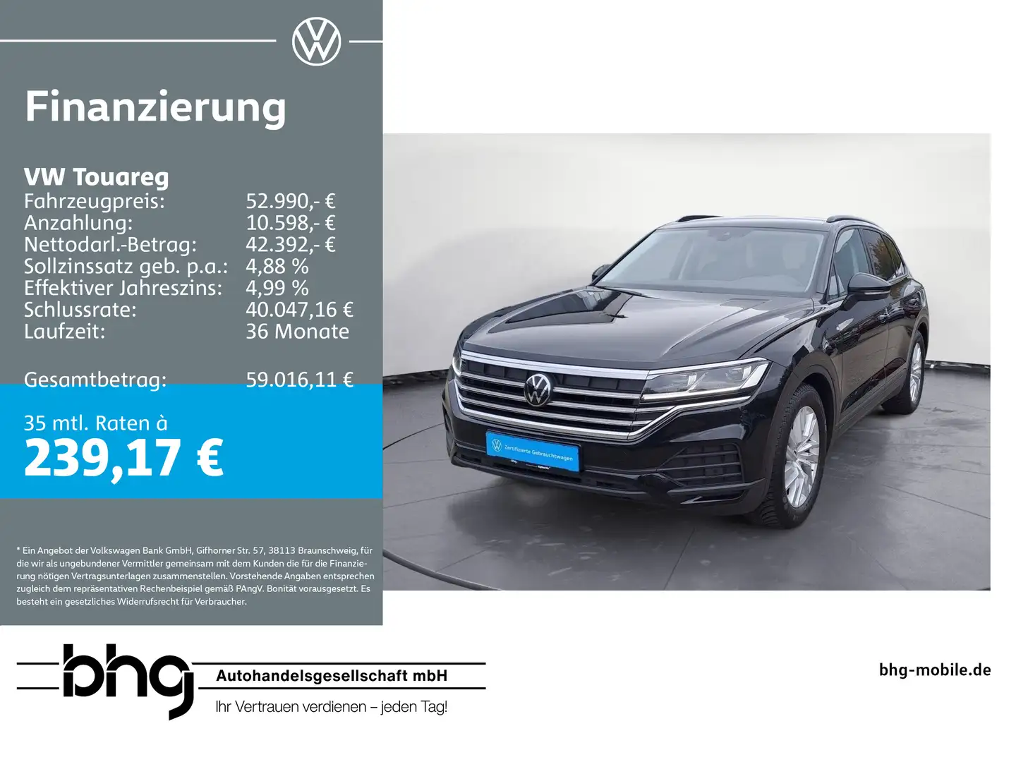 Volkswagen Touareg 3.0 V6 TDI SCR 4Motion Automatik Schwarz - 1