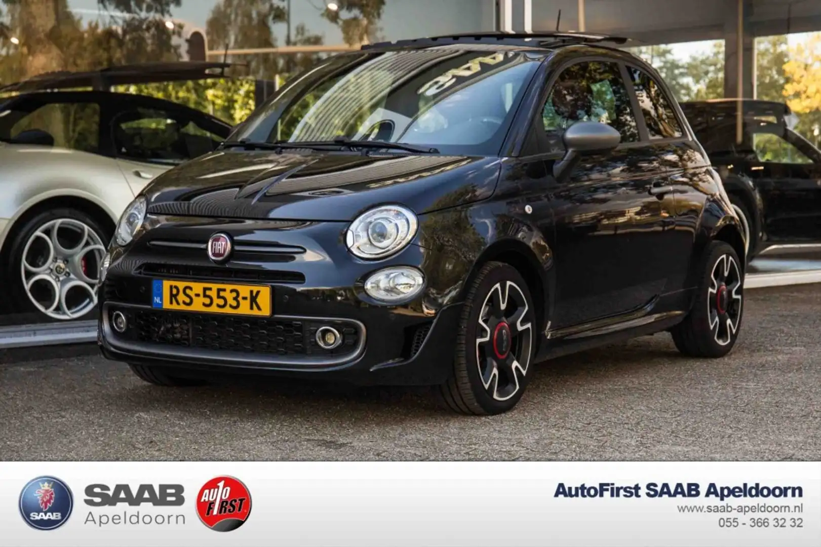 Fiat 500 0.9 TwinAir Turbo Sport 105 PK Leer Panodak Schwarz - 1