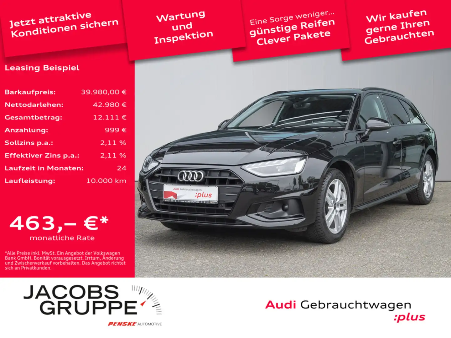 Audi A4 Avant 35 TDI advanced Schwarz - 1