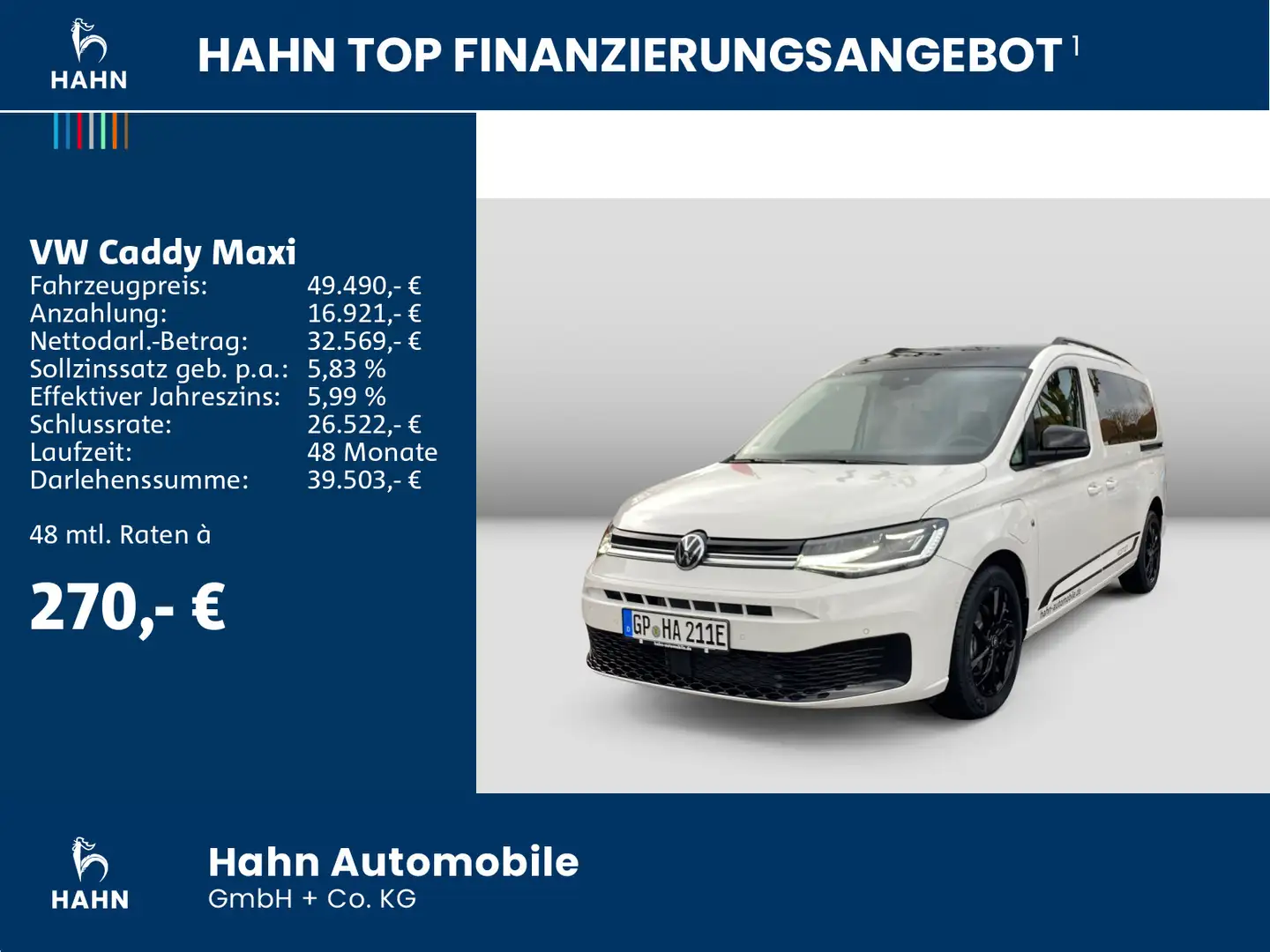 Volkswagen Caddy Edition 7-Sitze eHybrid TSI NAVI Weiß - 2