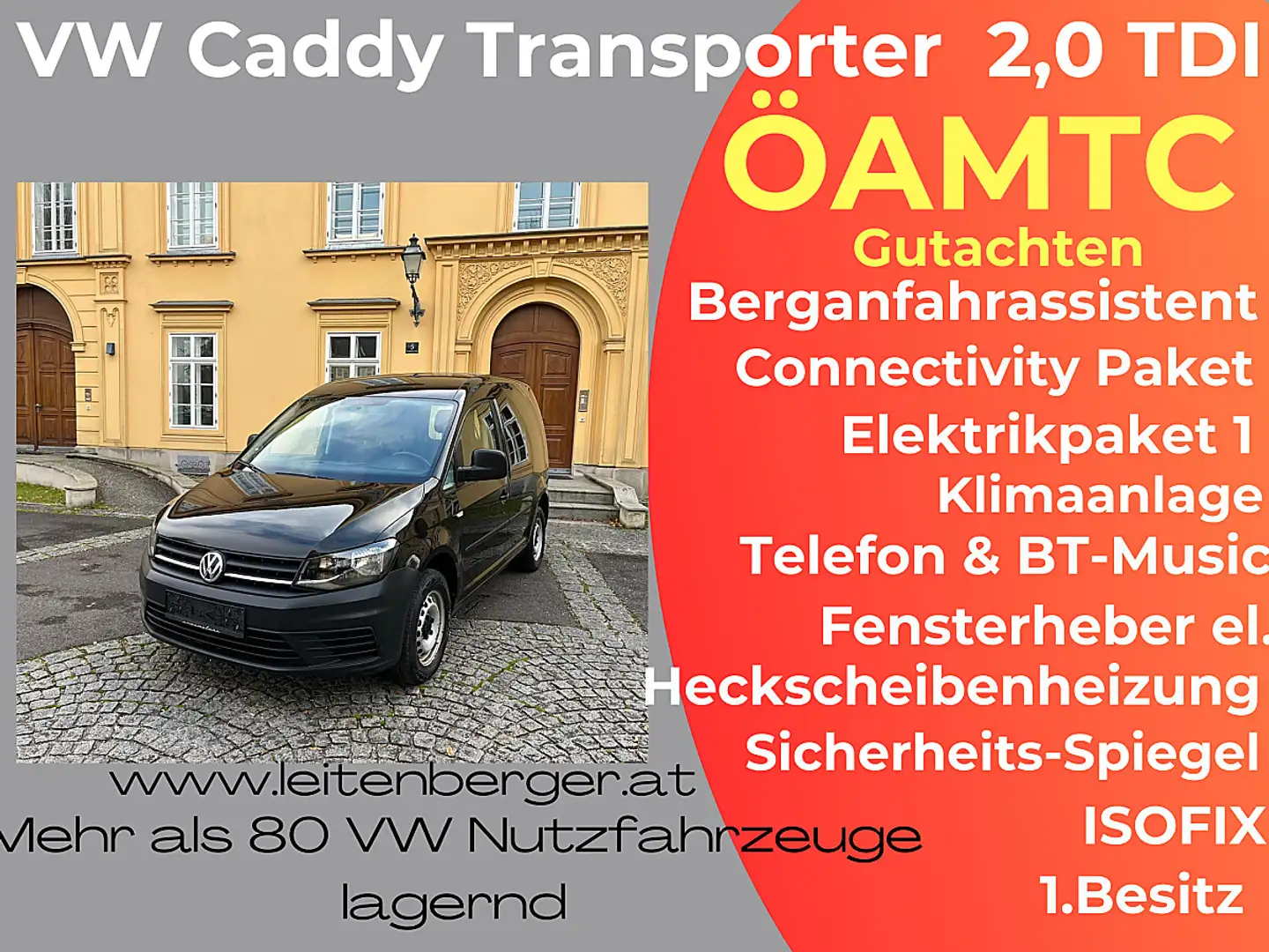 Volkswagen Caddy Kastenwagen 2,0 TDI Klimaanlage  Elektrik... - 1