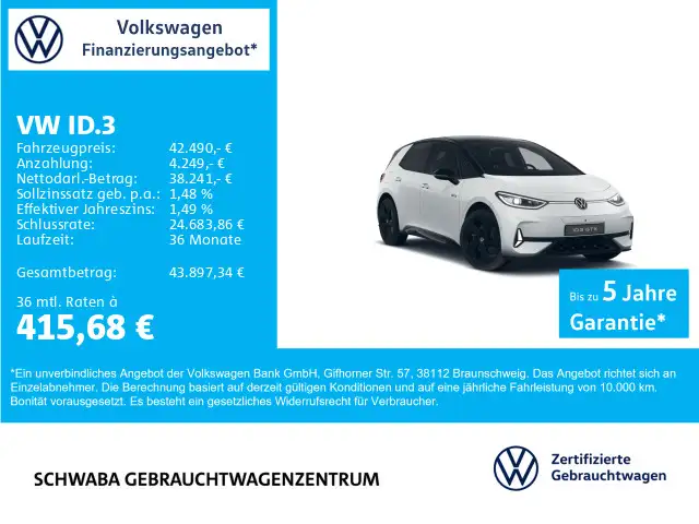 Volkswagen ID.3 GTX Performance Wärmep.*HdUp*HARMAN*ACC*20"
