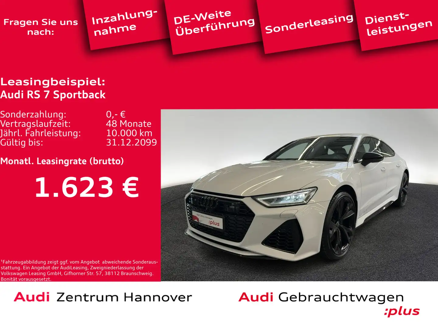 Audi RS7 70 TFSI qu. Kamera Luft Memory Weiß - 1
