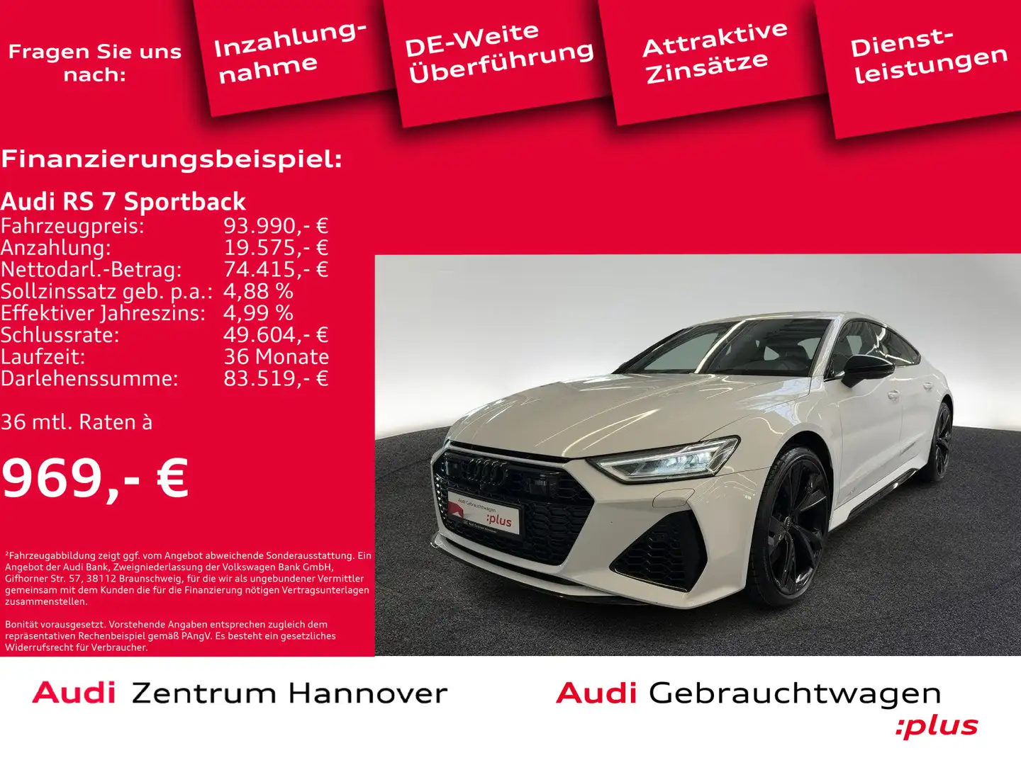 Audi RS7 70 TFSI qu. Kamera Luft Memory Weiß - 2