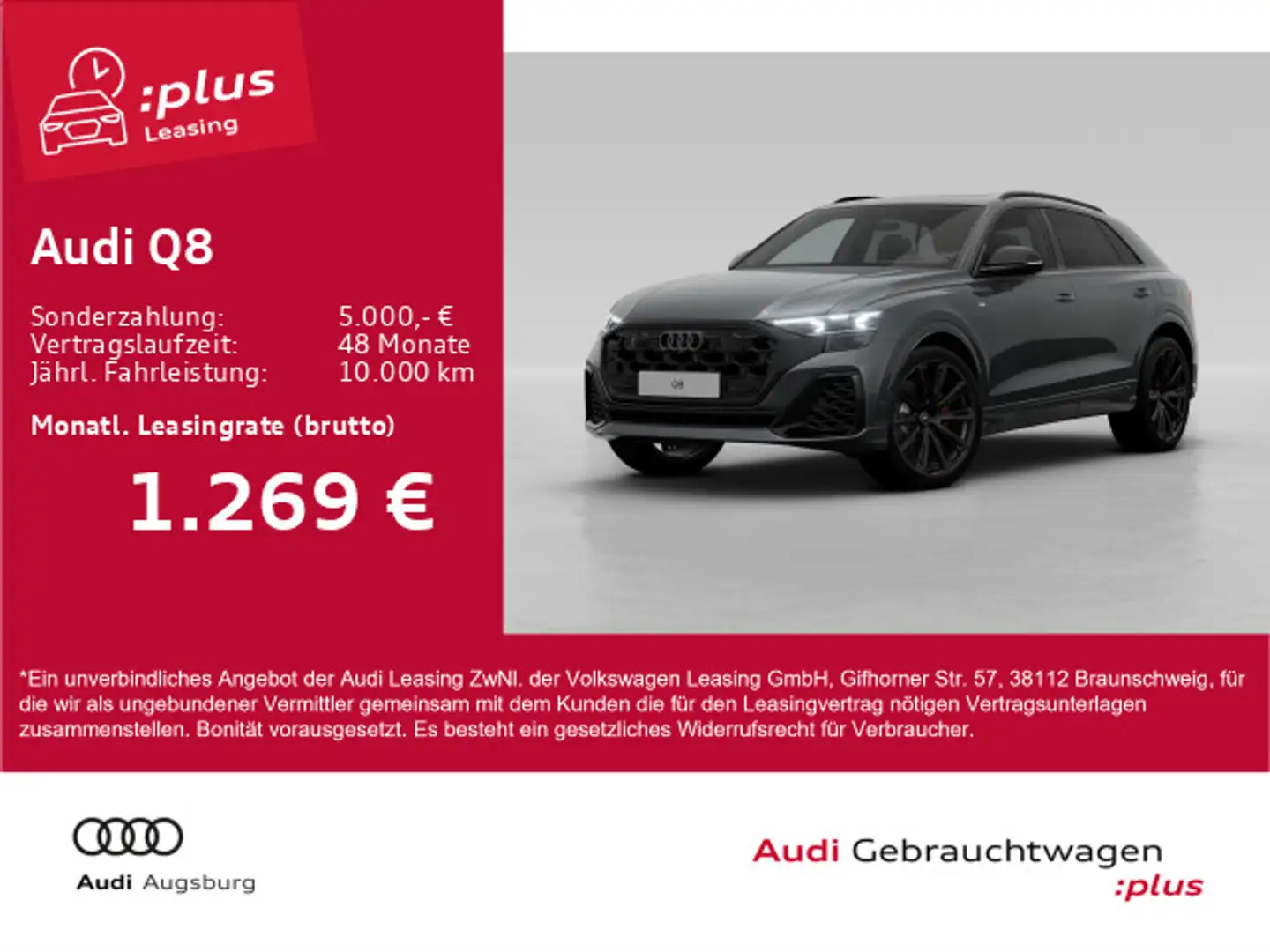 Audi Q8 SUV 55 TFSI e qu. 2x S line*Allr.Lenk*AHK*23" Grau - 1