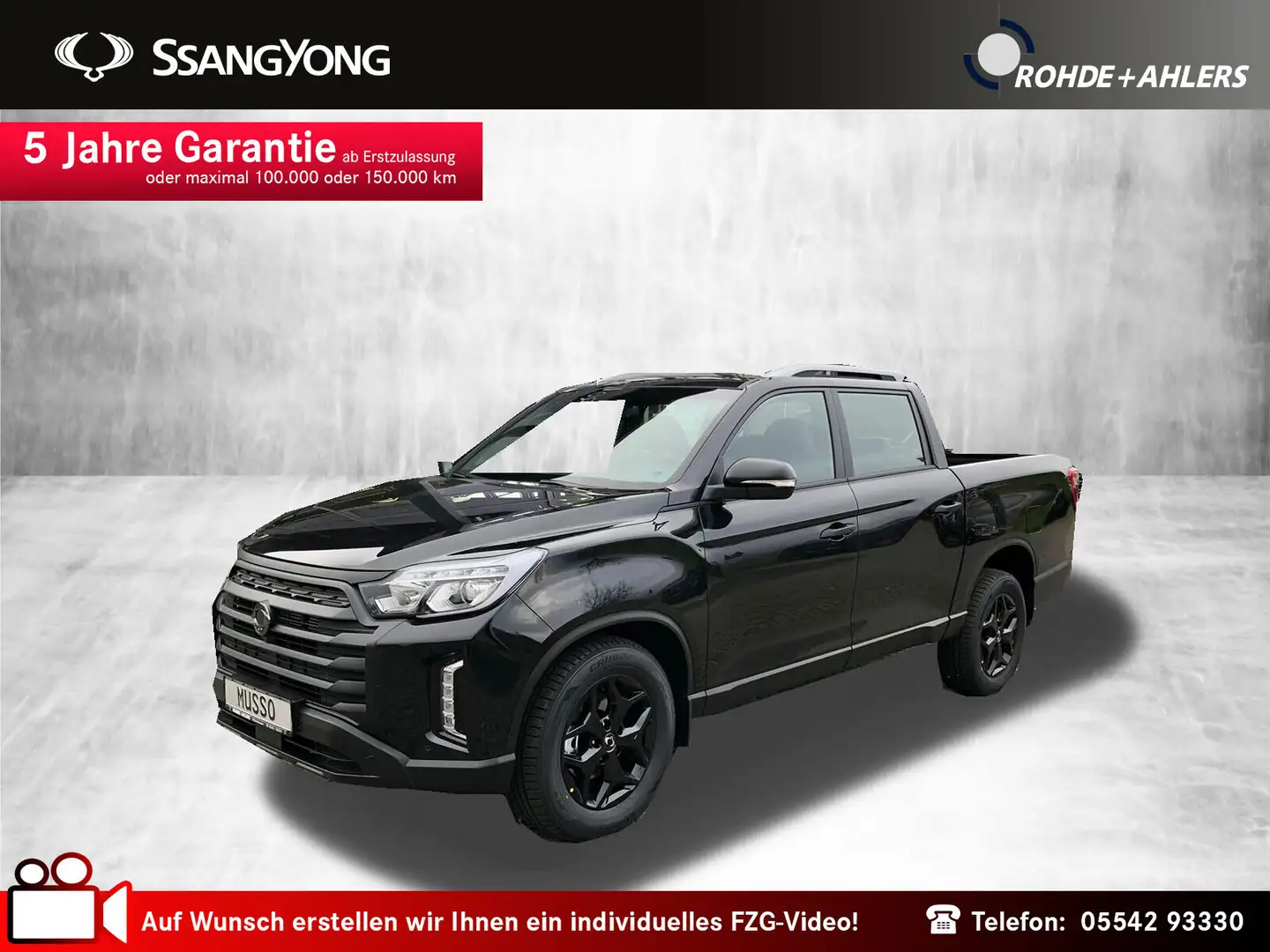 SsangYong Musso Musso Grand Blackline 2,2 4WD 18ZOLL ALU+SD+ SHD Чорний - 1