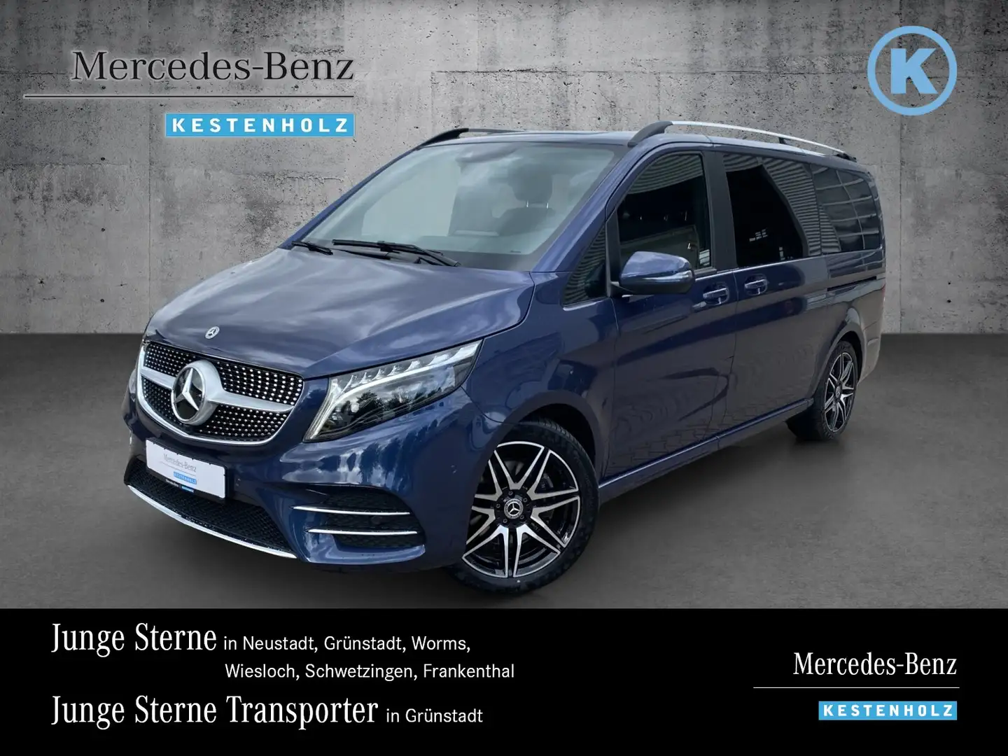 Mercedes-Benz V 250 V 250 d EDITION Lang AMG Line/AHK/Distronic/2xKlima/7-Sitzer Blau - 1