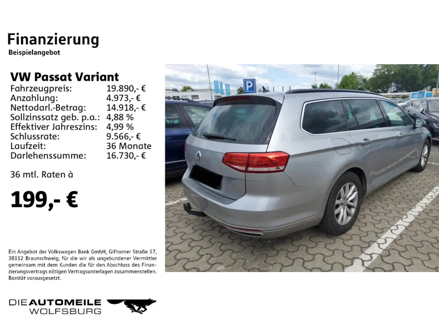 Volkswagen Passat Variant 2.0 TDI DSG Comfortline ACC/Einpa Silber - 2