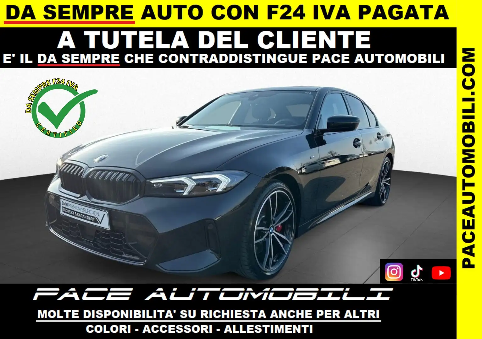 BMW 320 D BLACK MSPORT M SPORT M-SPORT HUD TETTO 19" PELLE Nero - 1