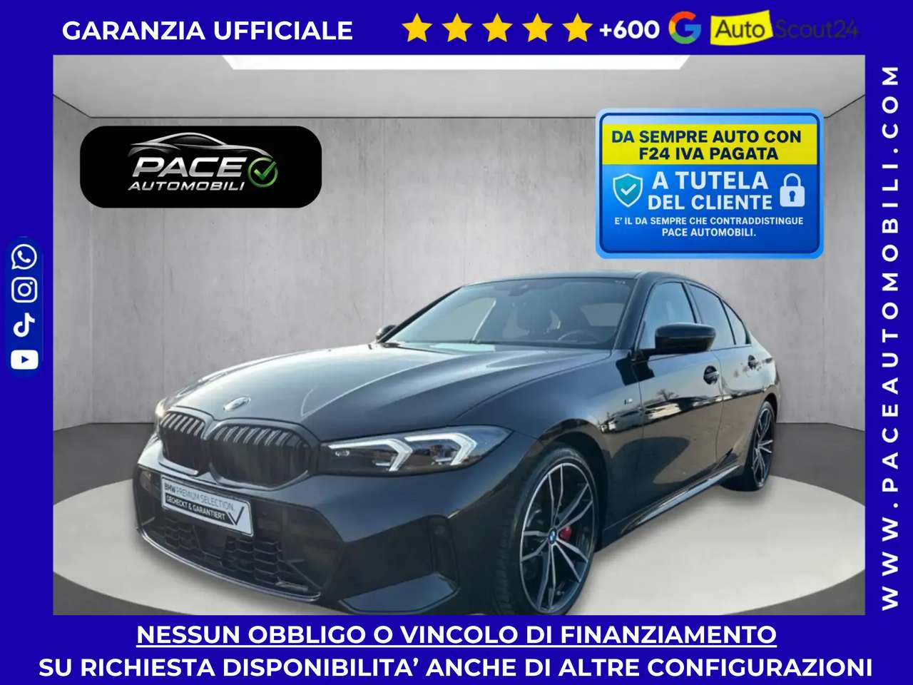 BMW 320 D BLACK MSPORT M SPORT M-SPORT HUD TETTO 19" PELLE