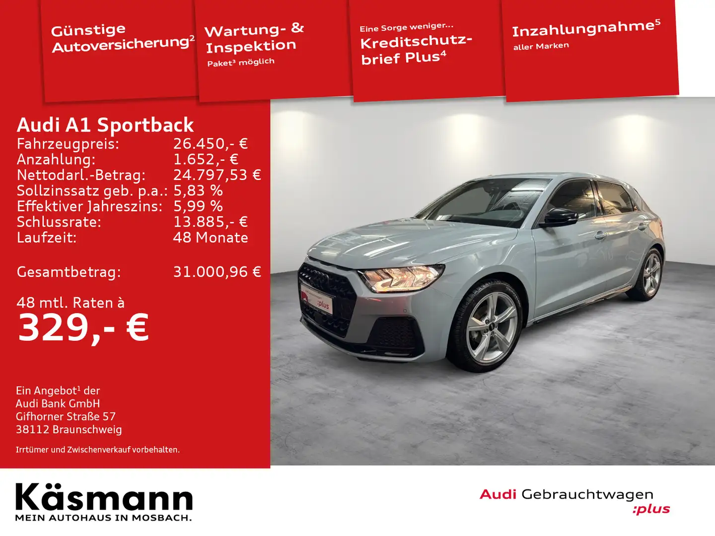 Audi A1 advanced 25TFSI NAV PDC SHZ Grau - 2