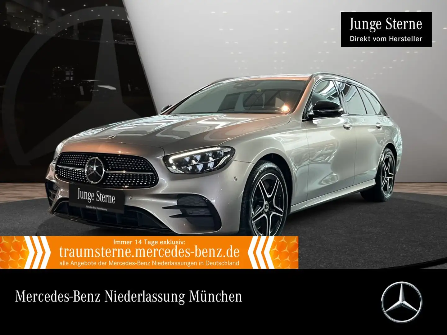 Mercedes-Benz E 300 de T AMG+NIGHT+AHK+LED+FAHRASS+BURMESTER+HUD Silber - 1