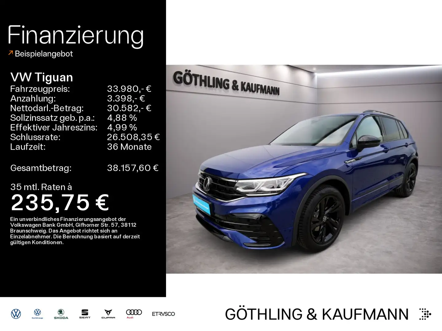 Volkswagen Tiguan R-Line 1.5 TSI DSG*Matrix*AHK*KAM*BlackSt Azul - 1