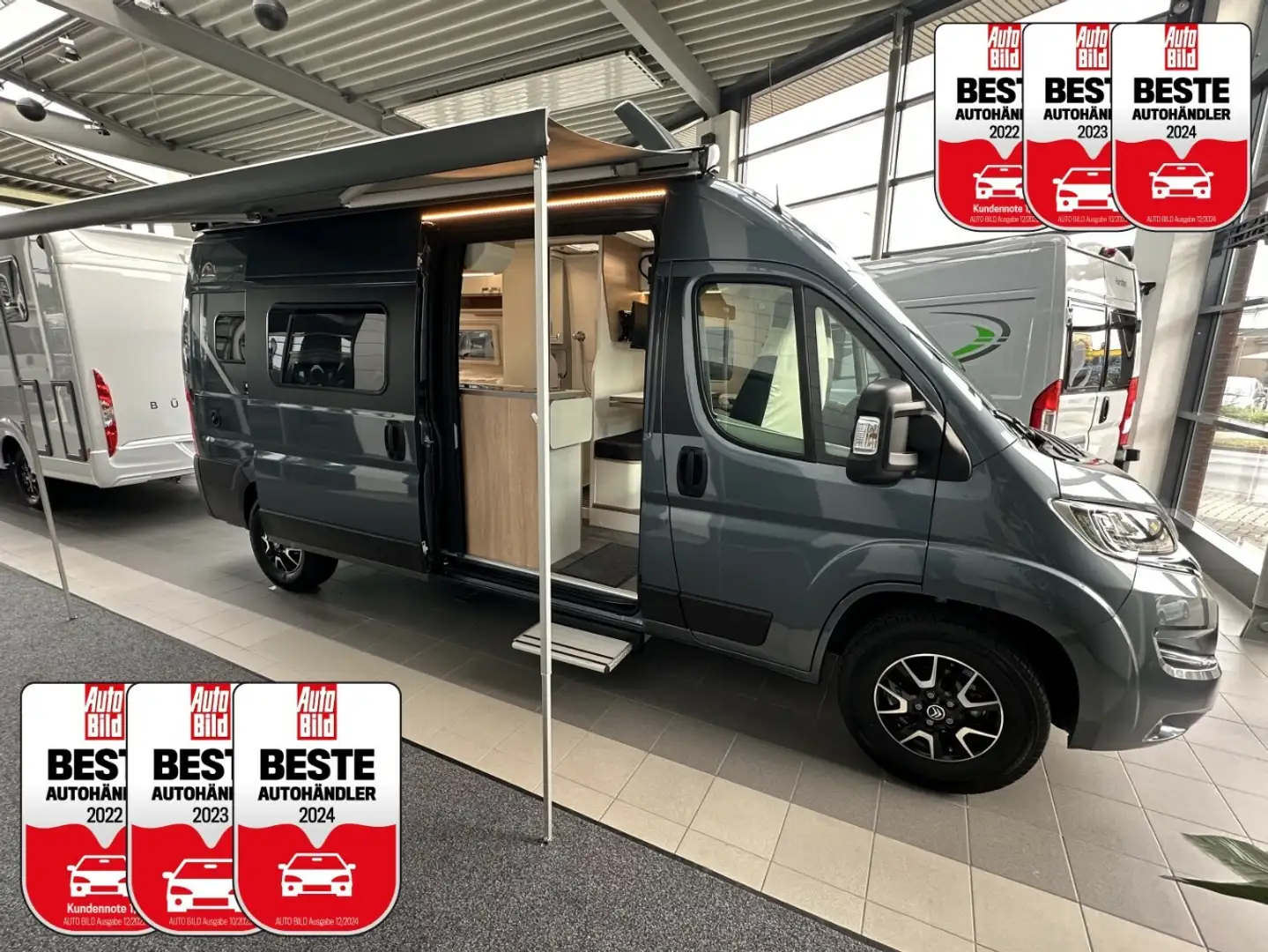 Mooveo VAN 60 EB +AHK+Einzelbett+SAT/TV+Solar+Fahrradträg Grigio - 1