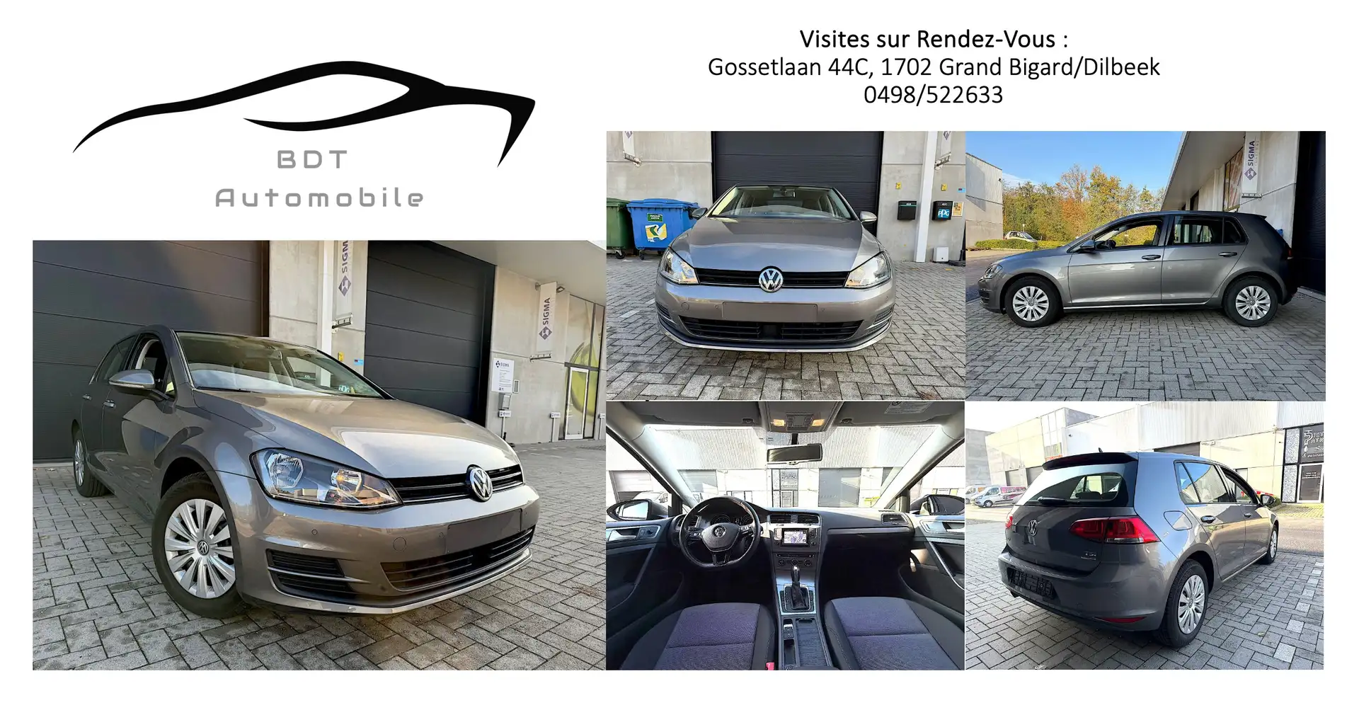 Volkswagen Golf 1.2TSI DSG Clim Auto GPS Bluethoot Cruise 1er Prop Grijs - 1