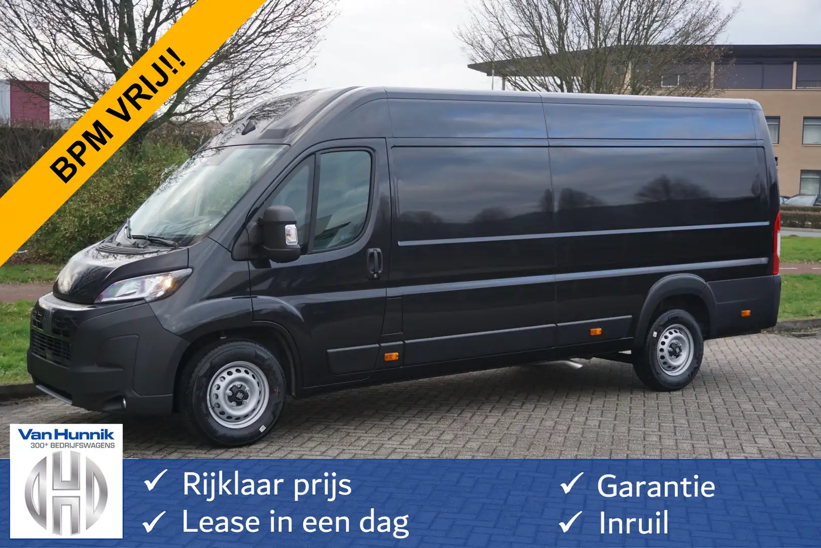 Fiat Ducato Maxi 35 2.2 180PK L4H2 EAT8 AUT BPM VRIJ!! Clima, Zwart - 1