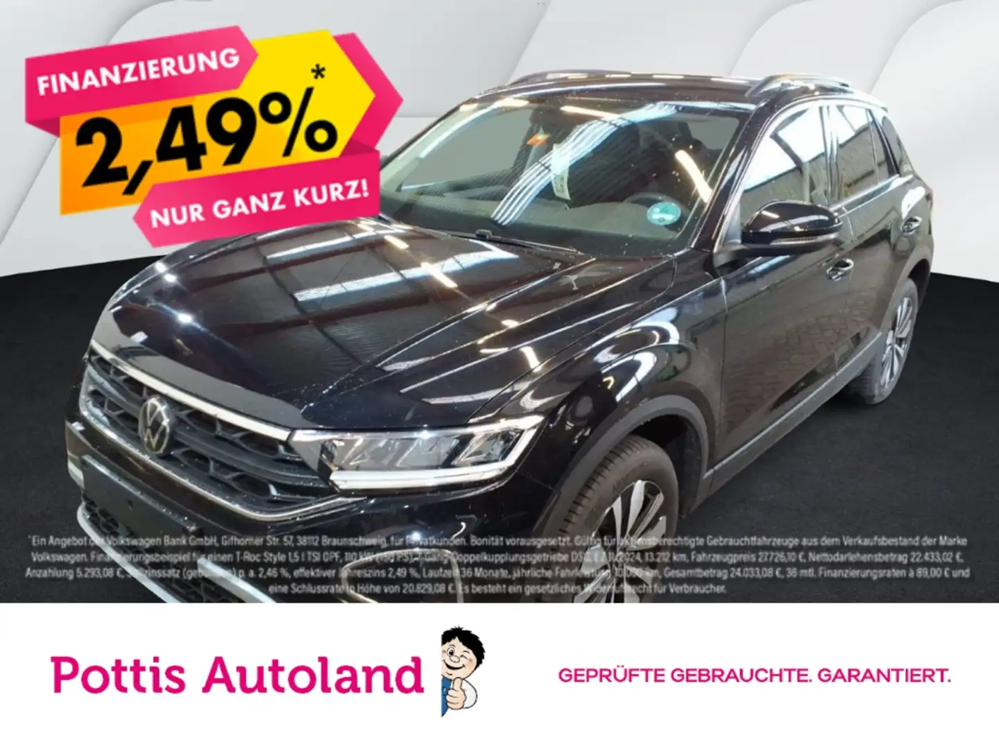 Volkswagen T-Roc 1.0 TSI GOAL NAVI KLIMA PDC SHZG LED Schwarz - 1