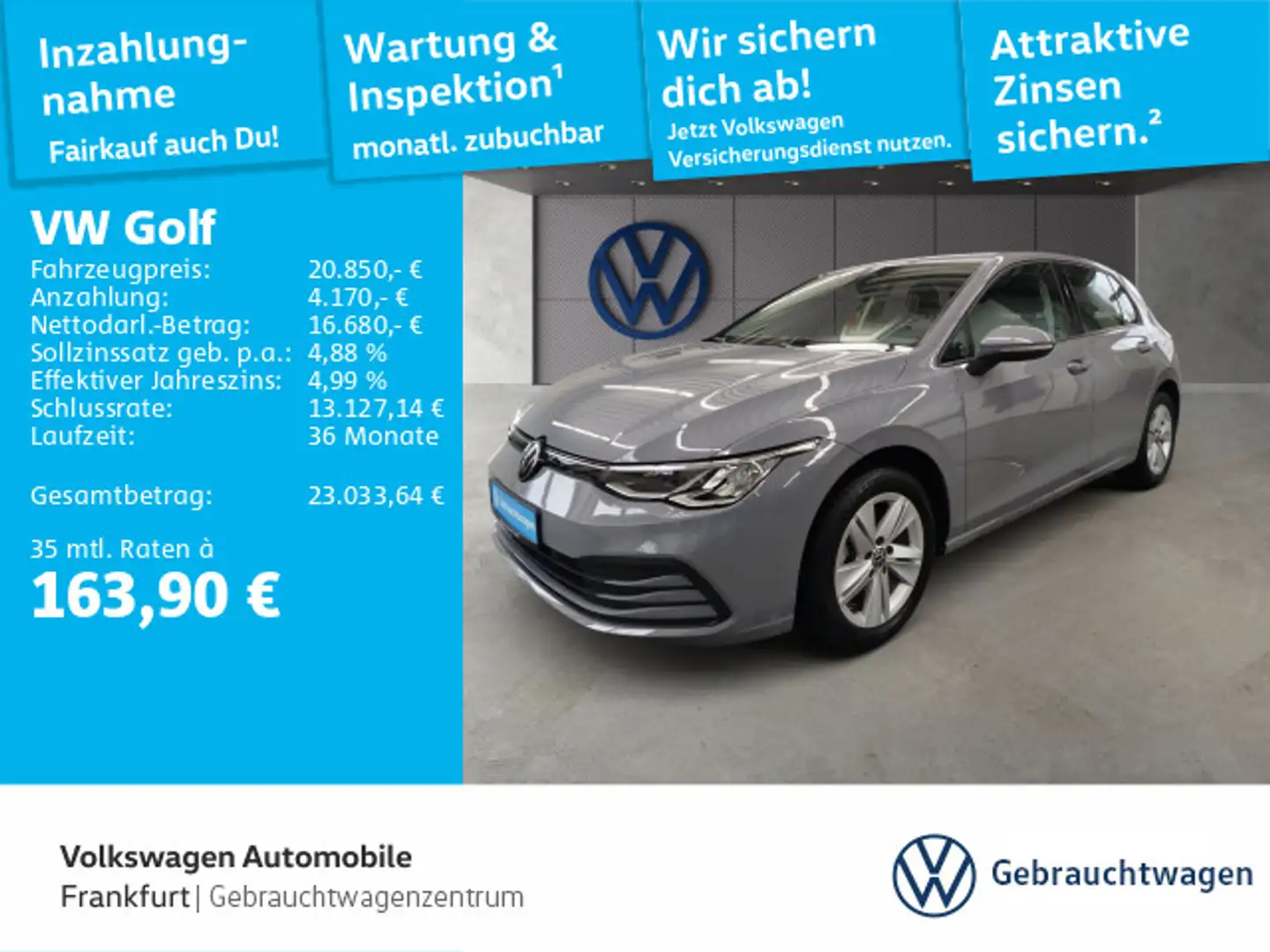 Volkswagen Golf VIII 1.5 TSI Navi LED DAB+ Grau - 1