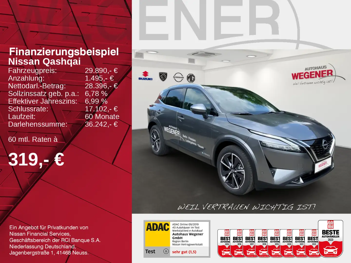 Nissan Qashqai QASHQAI 1.5 VC-T e-POWER TEKNA Head-Up Display P Gris - 2