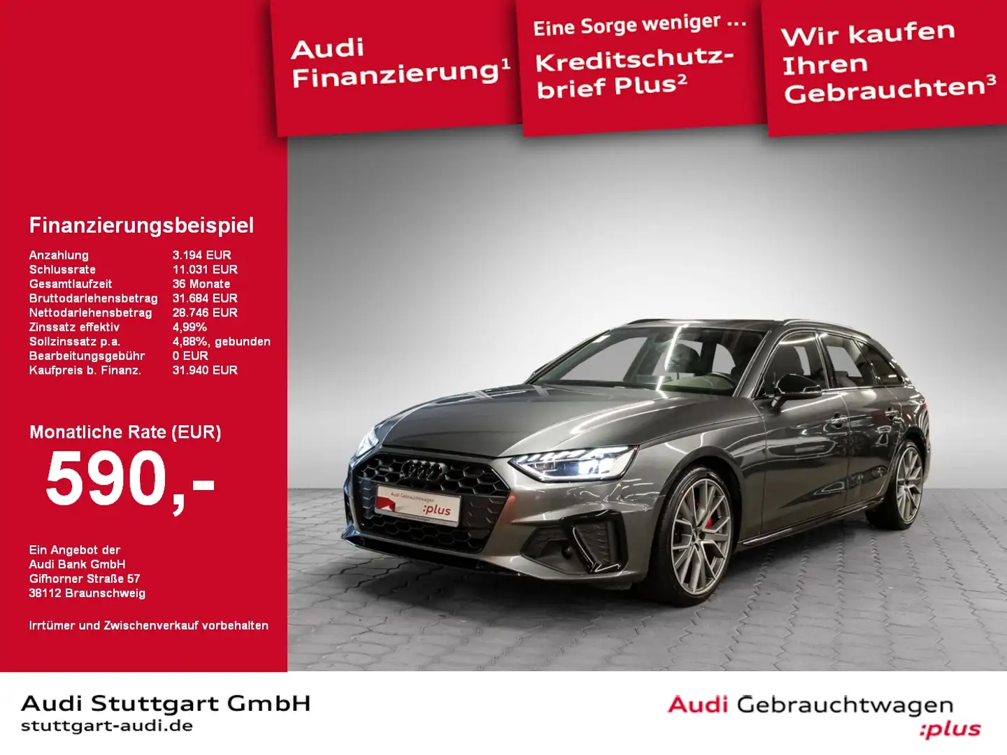 Audi A4 Avant 40 TDI qu edition one ACC virtCo Keyless Grau - 1