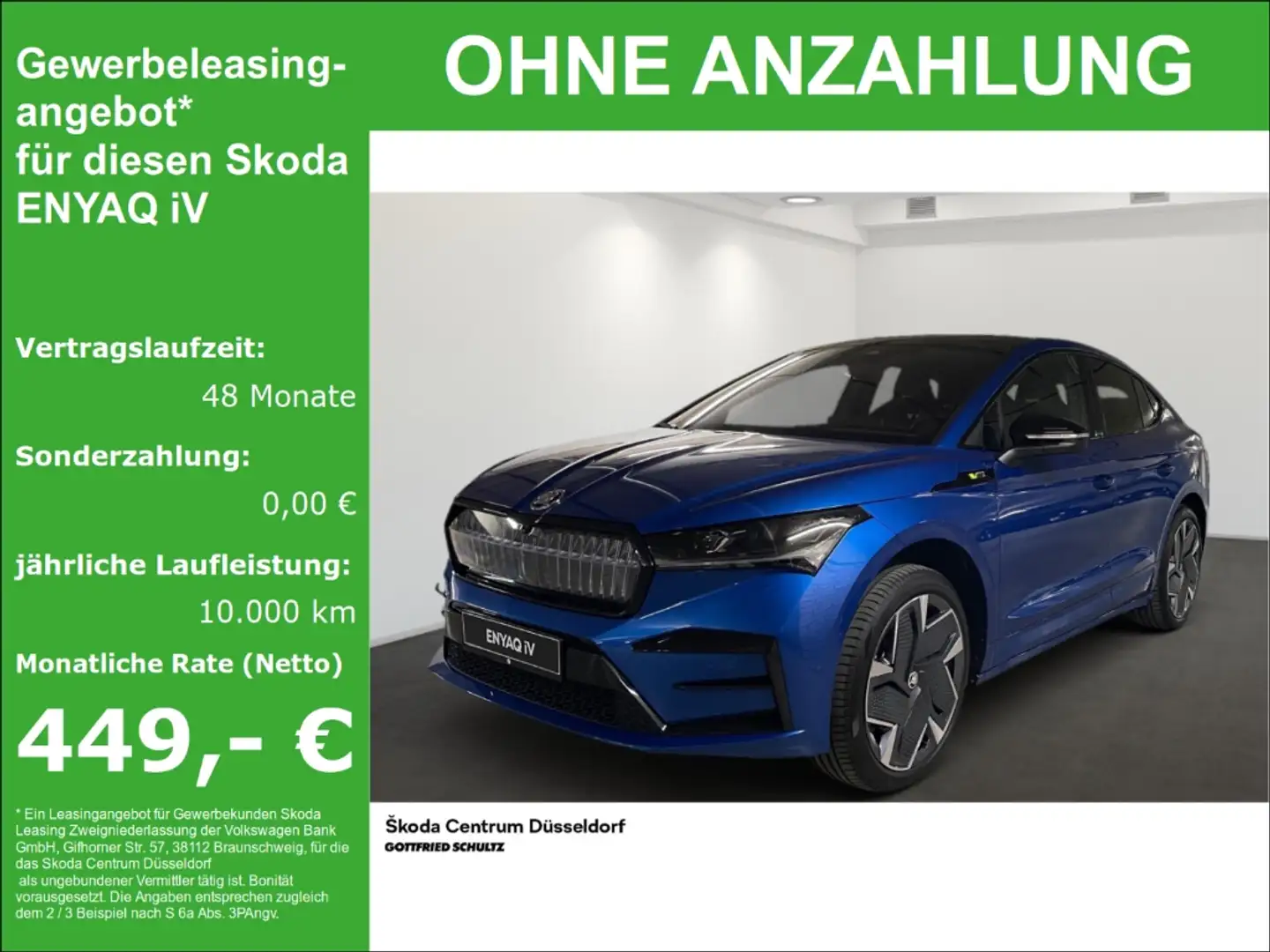 Skoda Enyaq COUPE 82KWH1-G-AUTOM. 4X4 RS Suite Bleu - 1