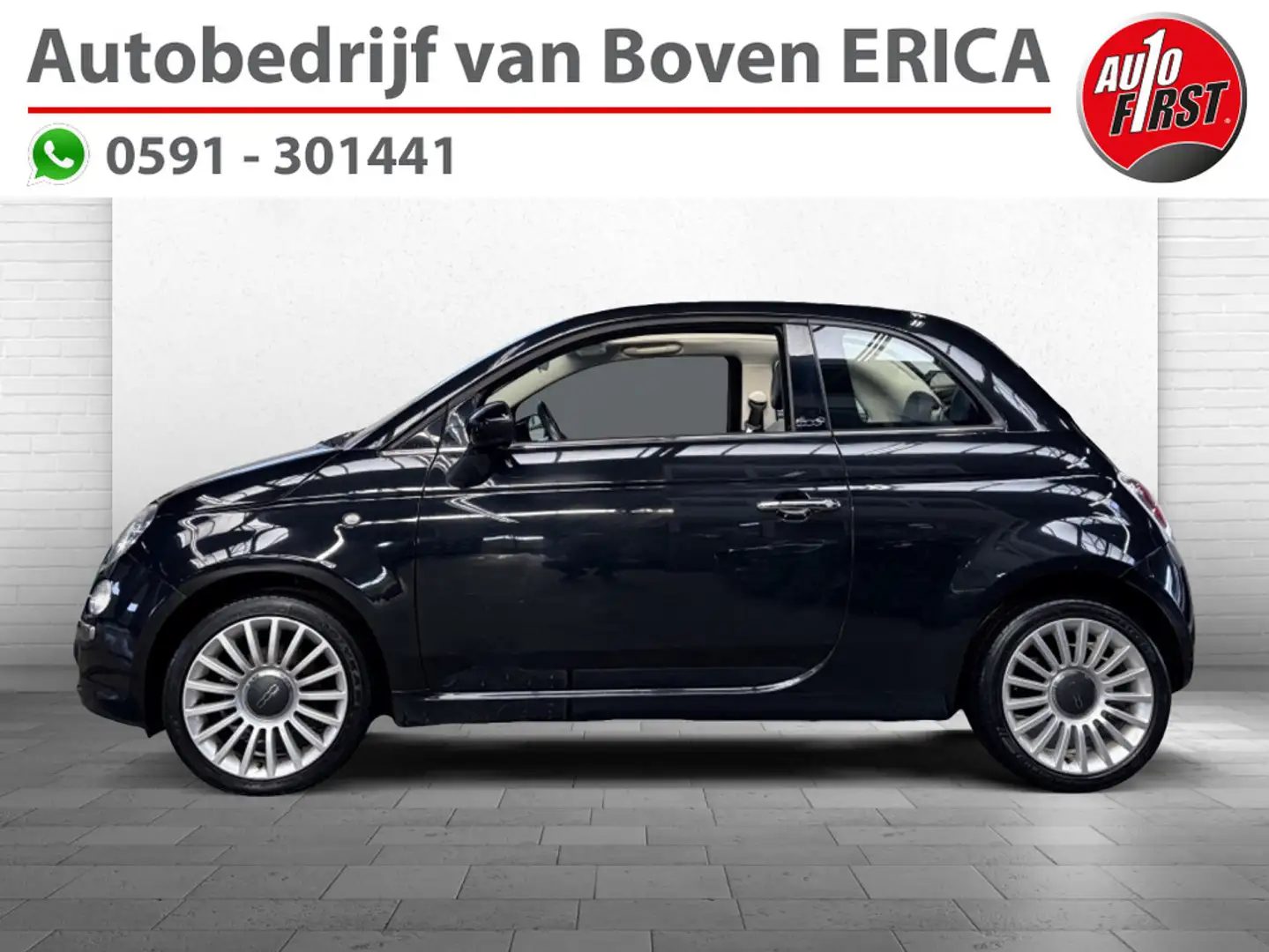 Fiat 500C 0.9 TwinAir Lounge Airco BT tel PDC Nap Noir - 1