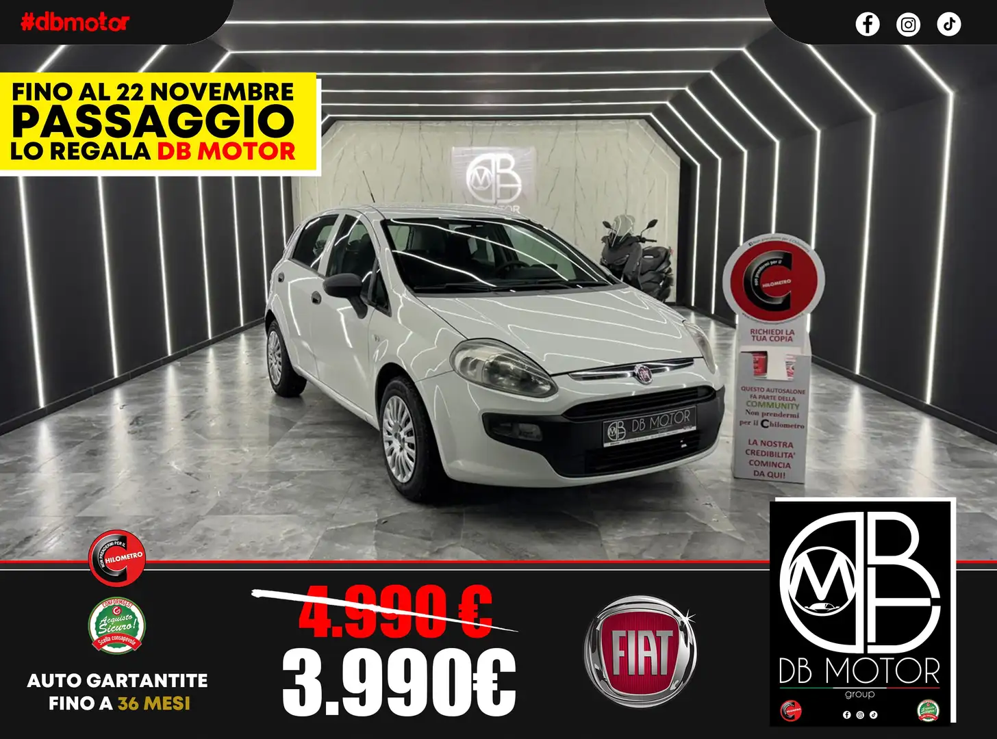 Fiat Punto Evo Punto III 2009 Evo 5p 1.4 Dynamic Gpl 77cv Bianco - 1