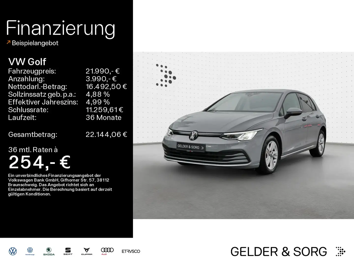 Volkswagen Golf Life 2.0 TDI LED*Navi*DAB+*ACC*Digital Grau - 1