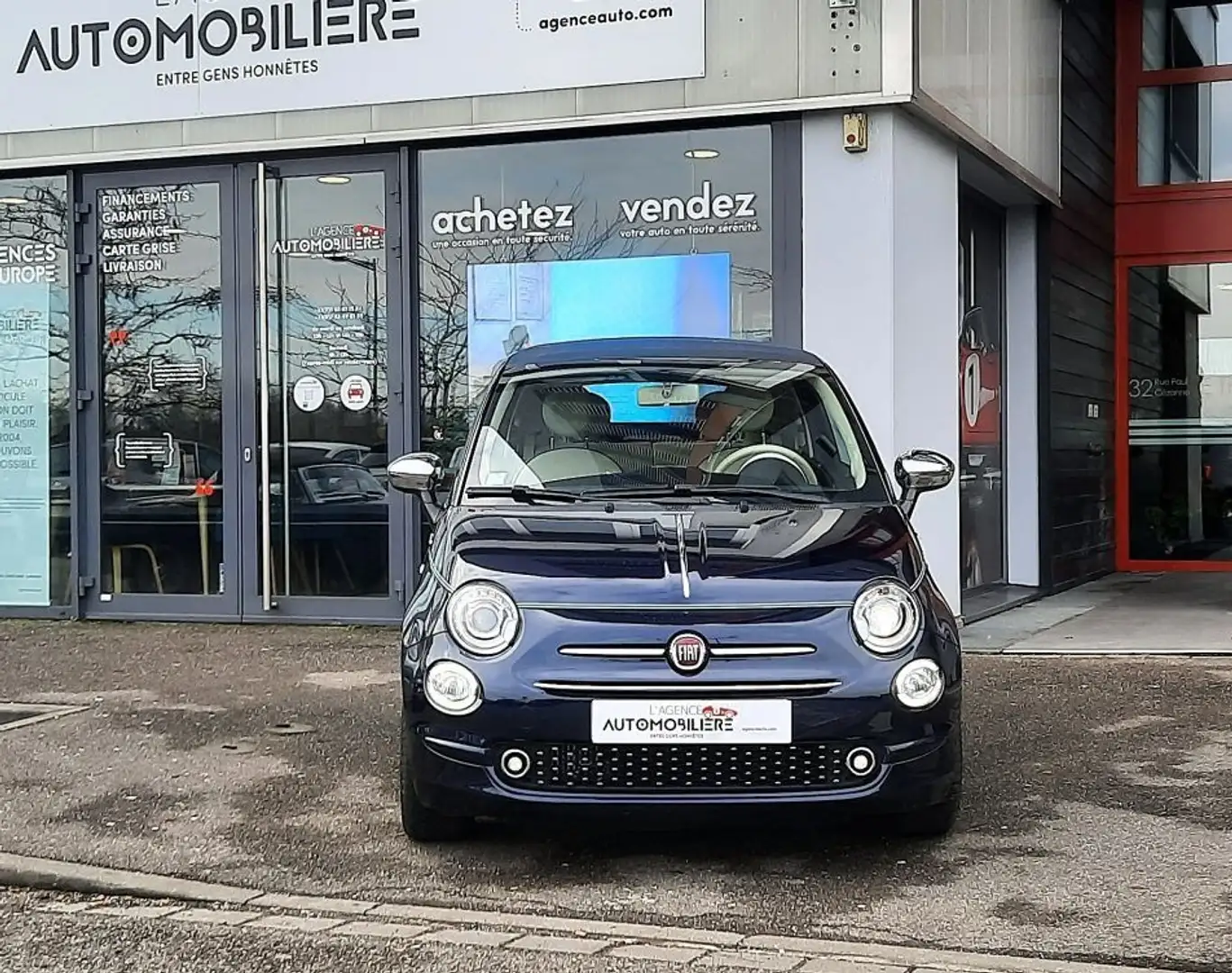 Fiat 500 0,9 Twinair RIVA Cabriolet 105CH 1ere MAIN Bleu - 2