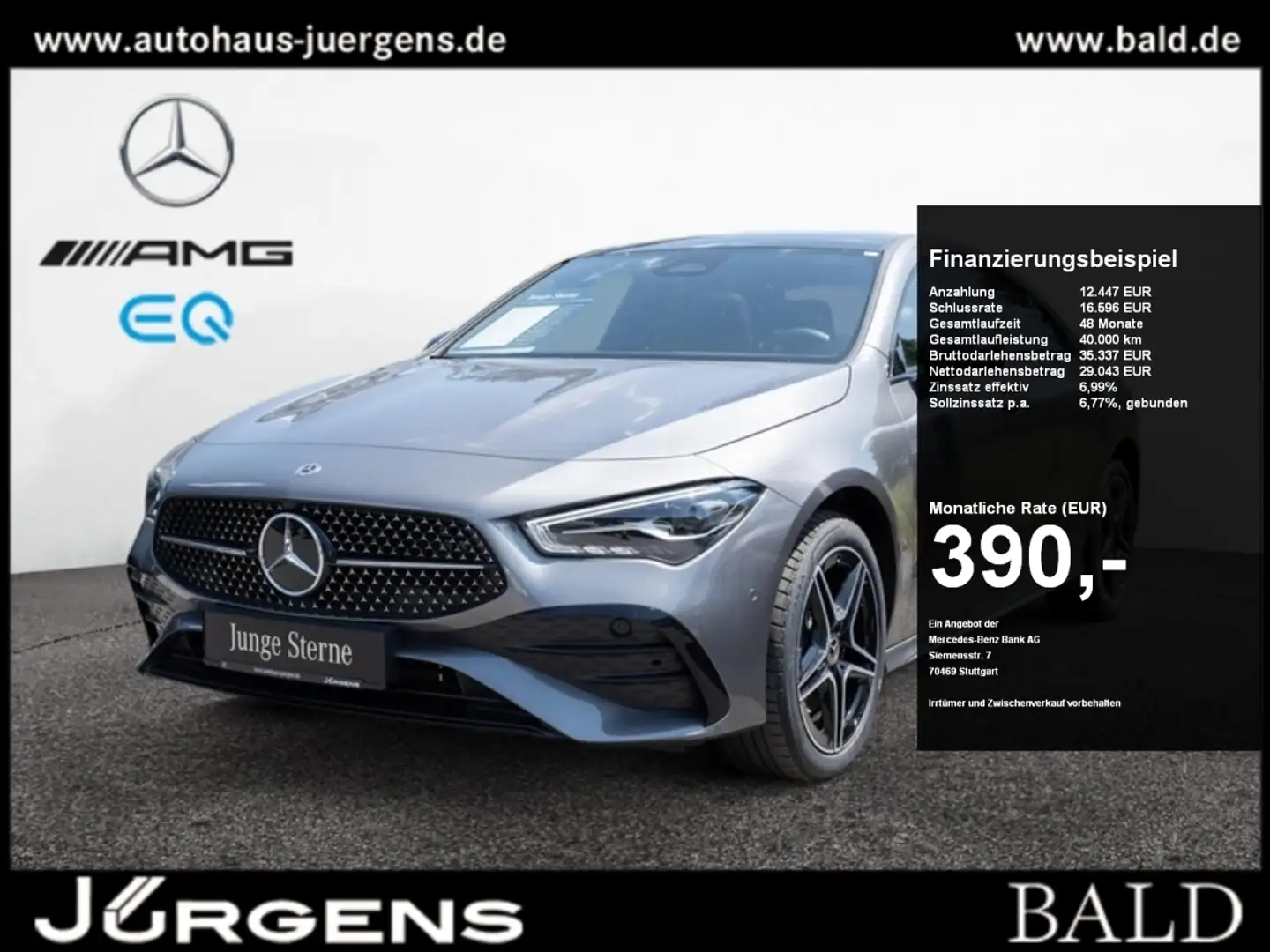 Mercedes-Benz CLA 250 e Coupé AMG-Sport/Pano/AHK/Distr/Night Gris - 1