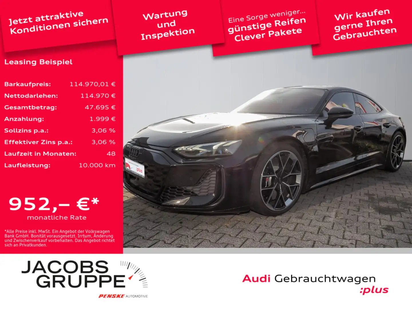 Audi RS e-tron GT All Black/S-Sitze/Laser/Pano/HuD/360° Noir - 1